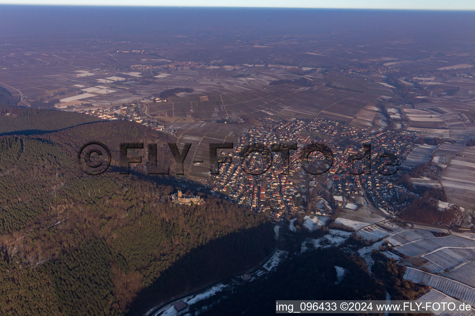 Madenburg in Eschbach in the state Rhineland-Palatinate, Germany from a drone