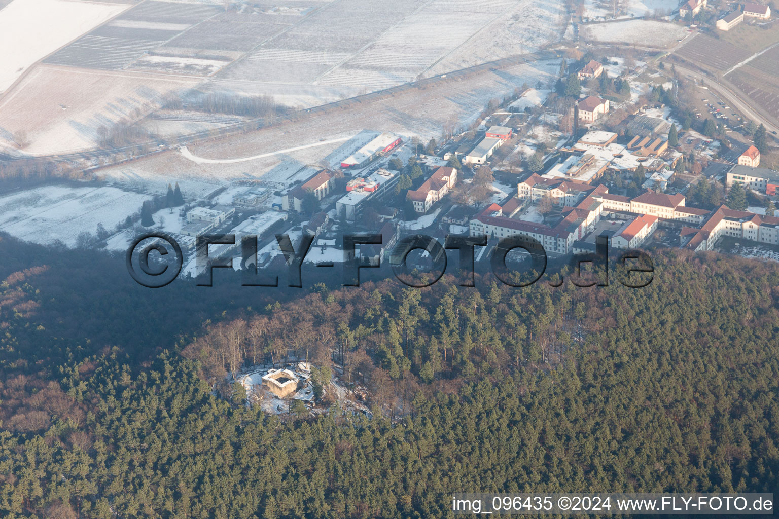 Klingenmünster in the state Rhineland-Palatinate, Germany from the plane