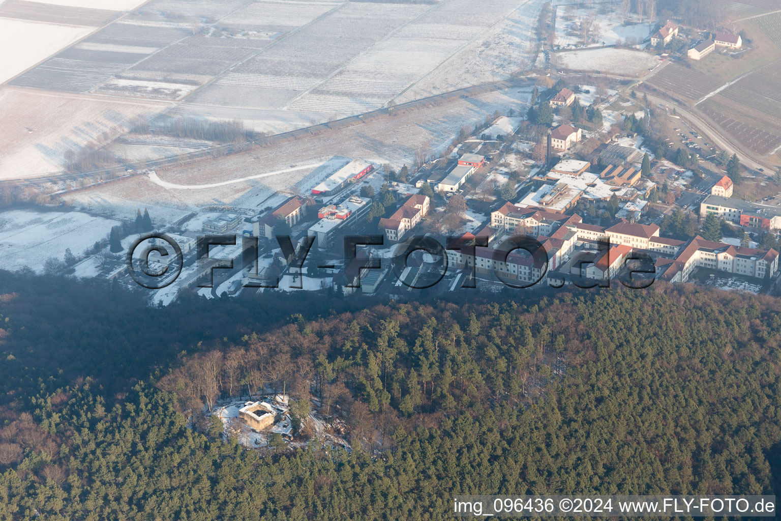 Bird's eye view of Klingenmünster in the state Rhineland-Palatinate, Germany