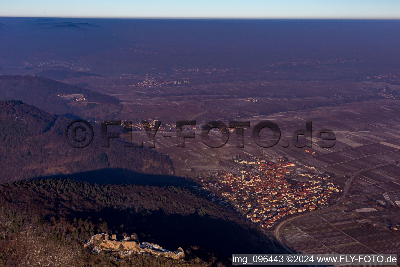 Oblique view of Madenburg in Eschbach in the state Rhineland-Palatinate, Germany