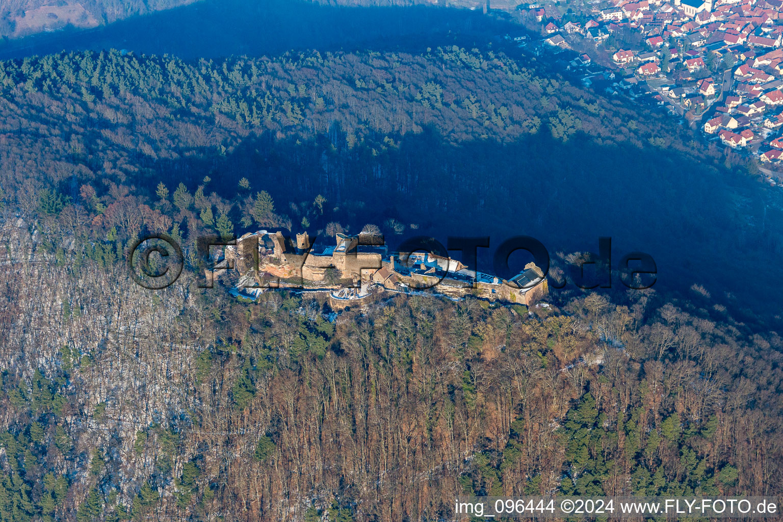 Madenburg in Eschbach in the state Rhineland-Palatinate, Germany from above