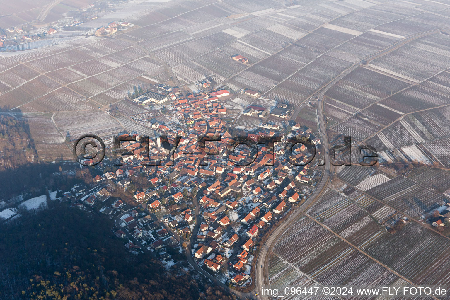 Drone image of Klingenmünster in the state Rhineland-Palatinate, Germany