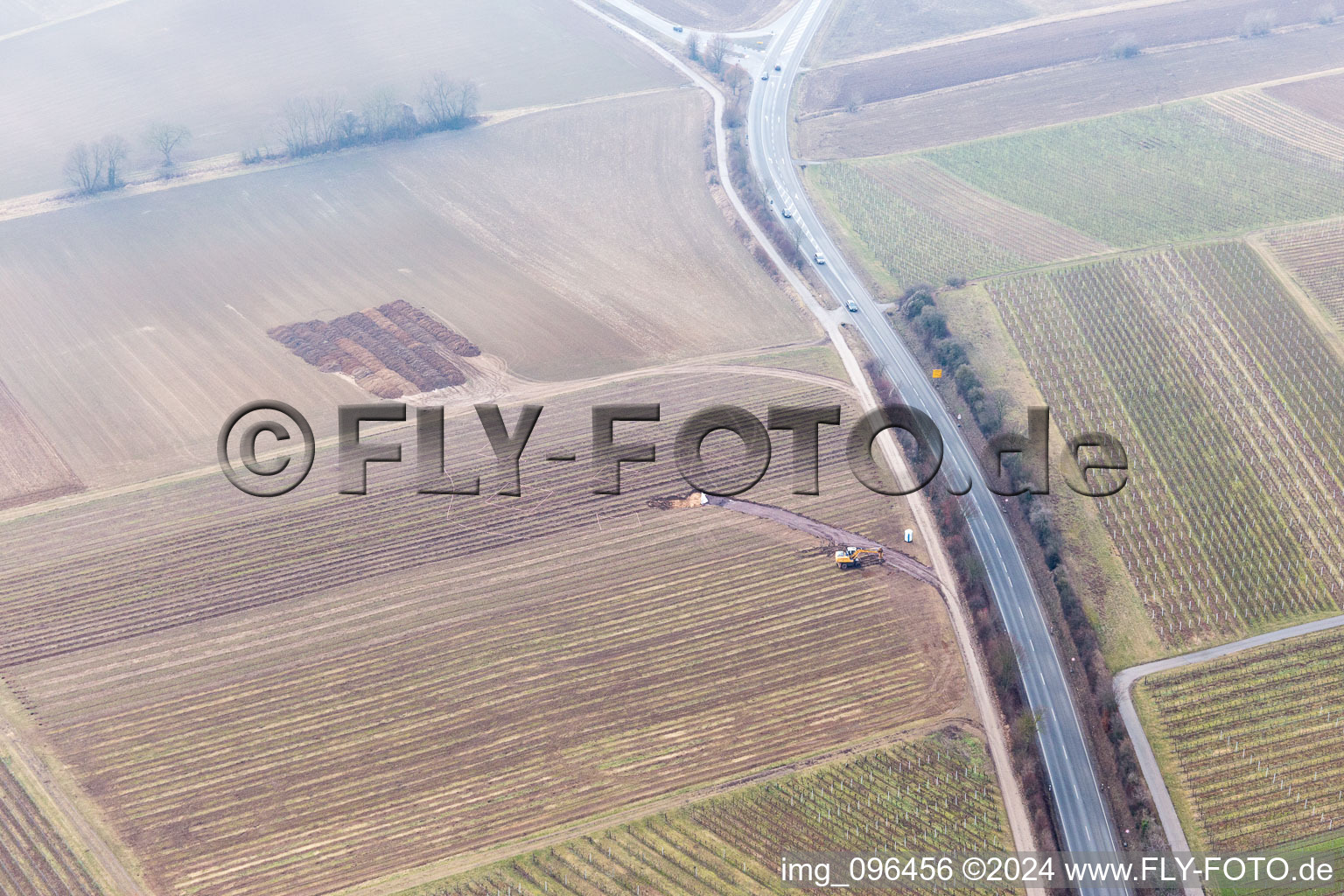 Aerial view of Impflingen in the state Rhineland-Palatinate, Germany