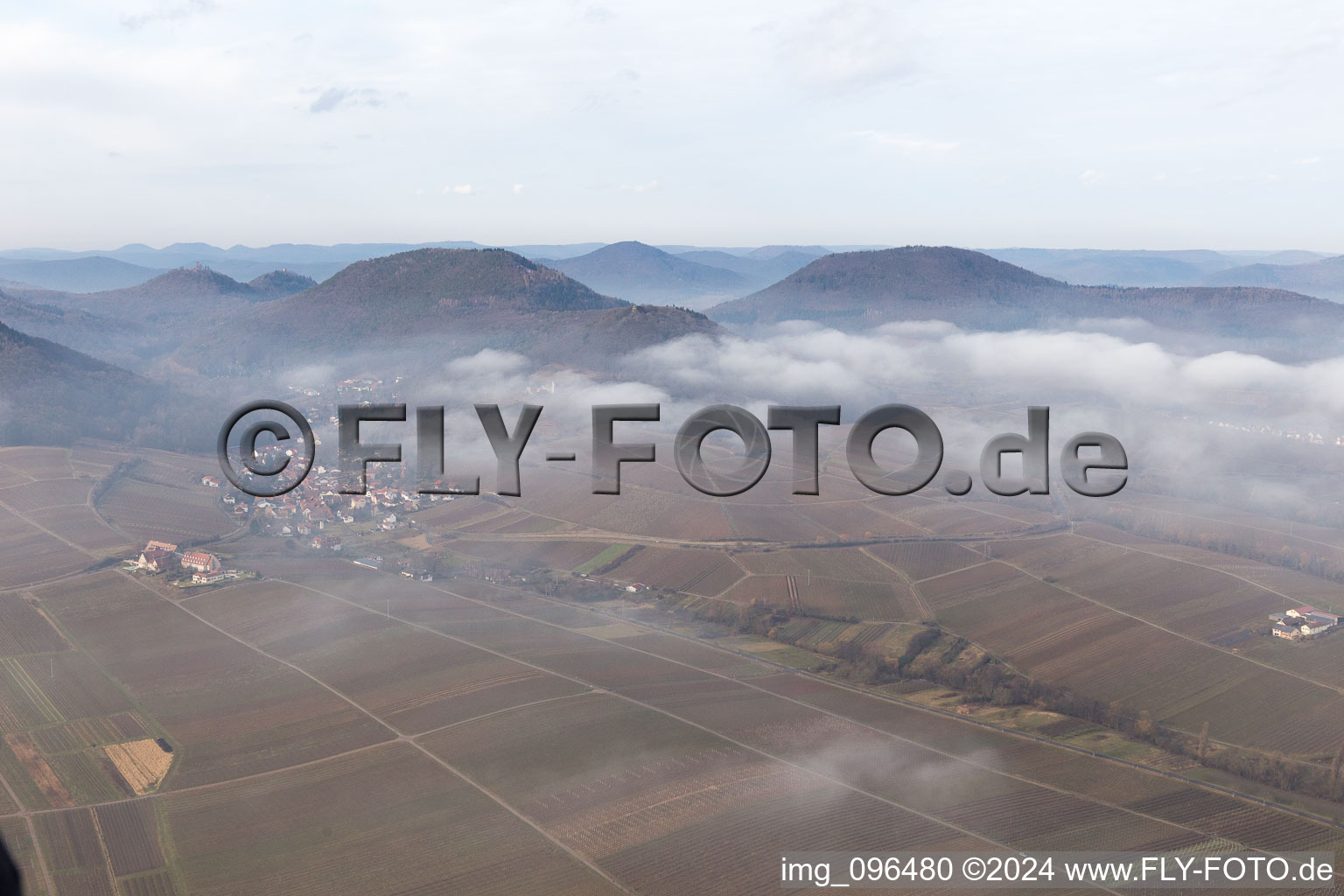 Aerial photograpy of Leinsweiler in the state Rhineland-Palatinate, Germany