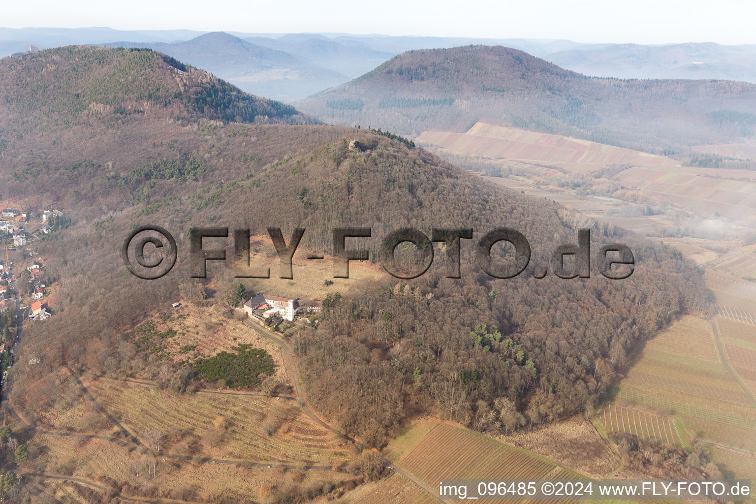 Leinsweiler in the state Rhineland-Palatinate, Germany seen from above