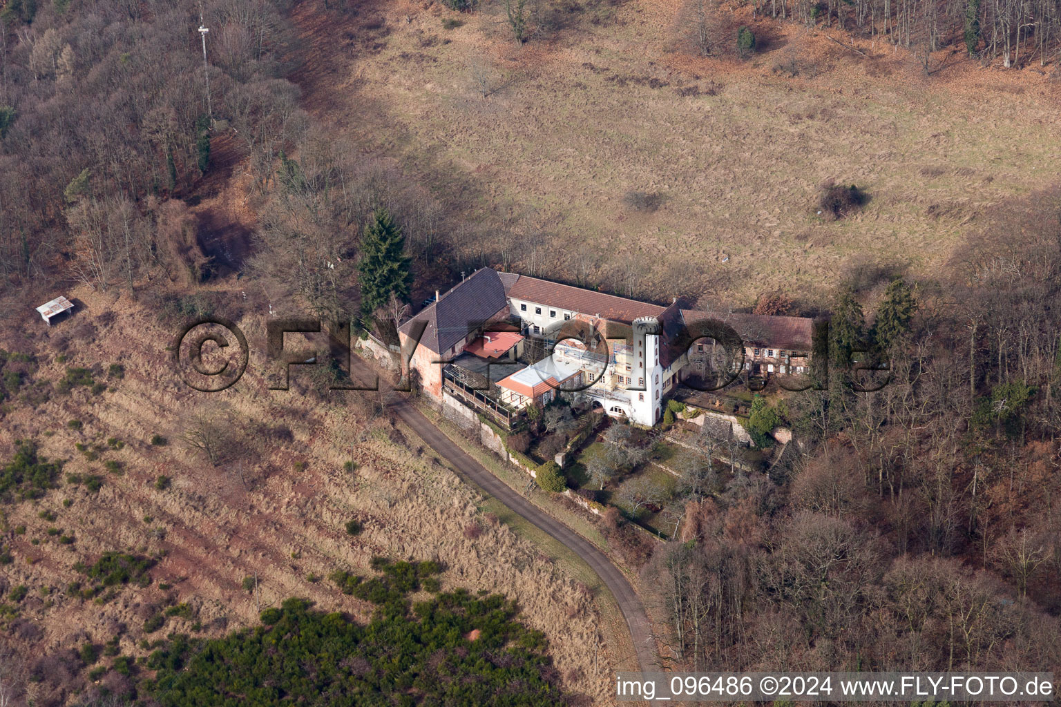 Leinsweiler in the state Rhineland-Palatinate, Germany from the plane