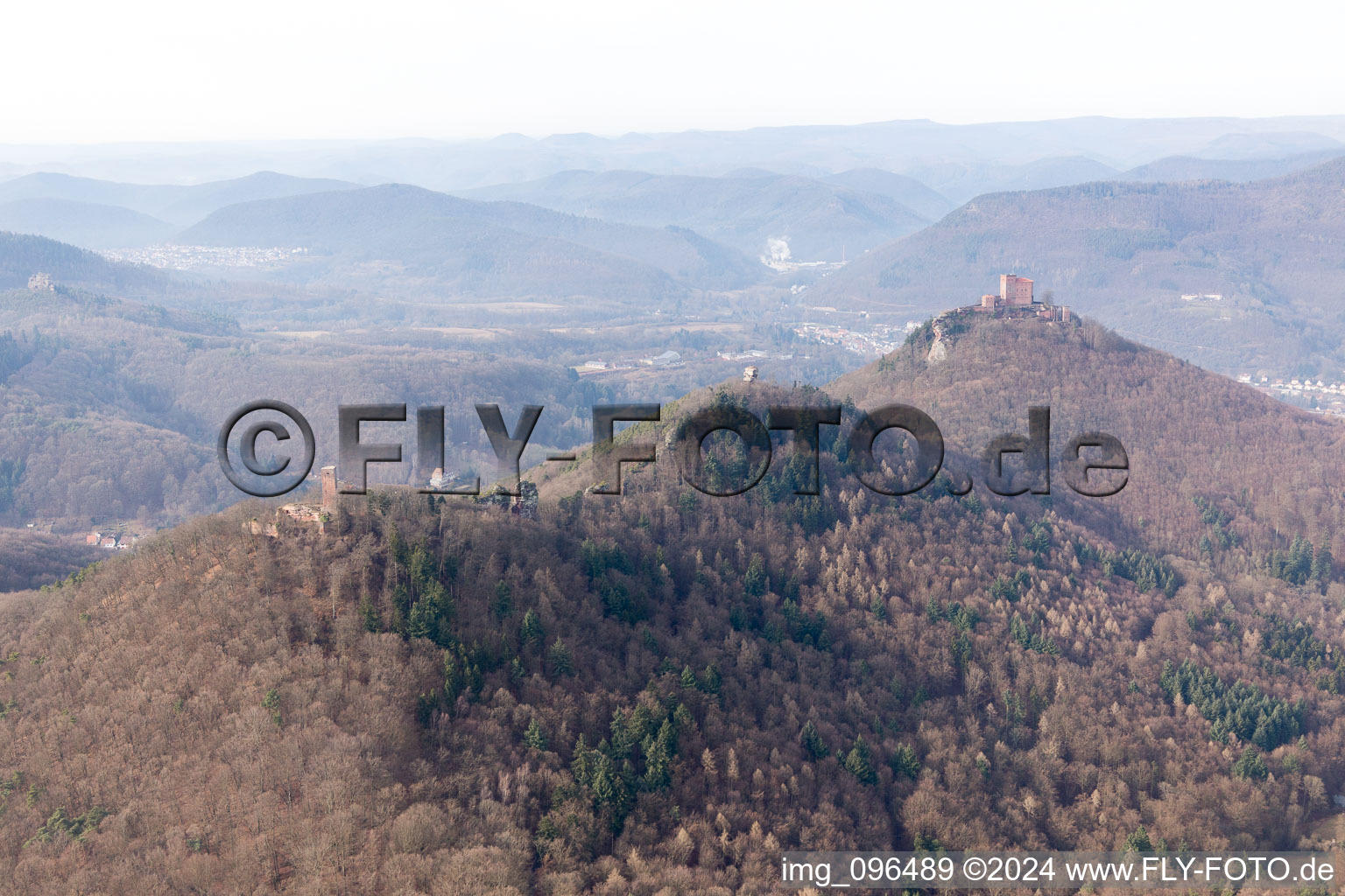 Drone recording of Leinsweiler in the state Rhineland-Palatinate, Germany