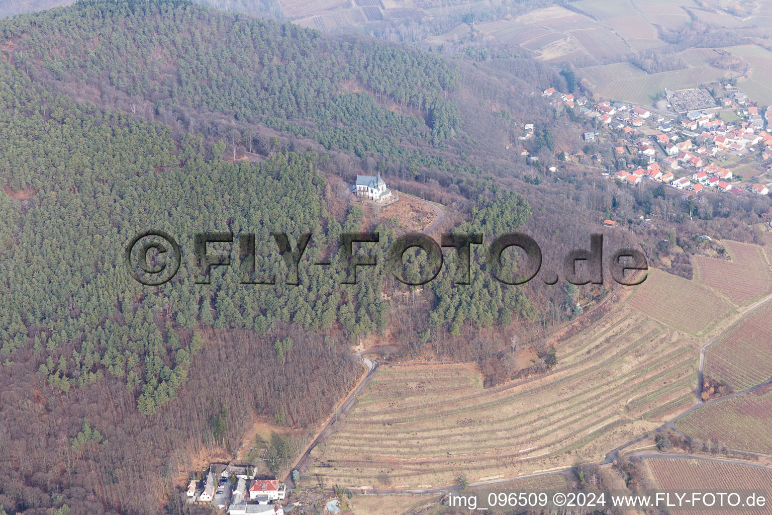 Aerial photograpy of Gleisweiler in the state Rhineland-Palatinate, Germany