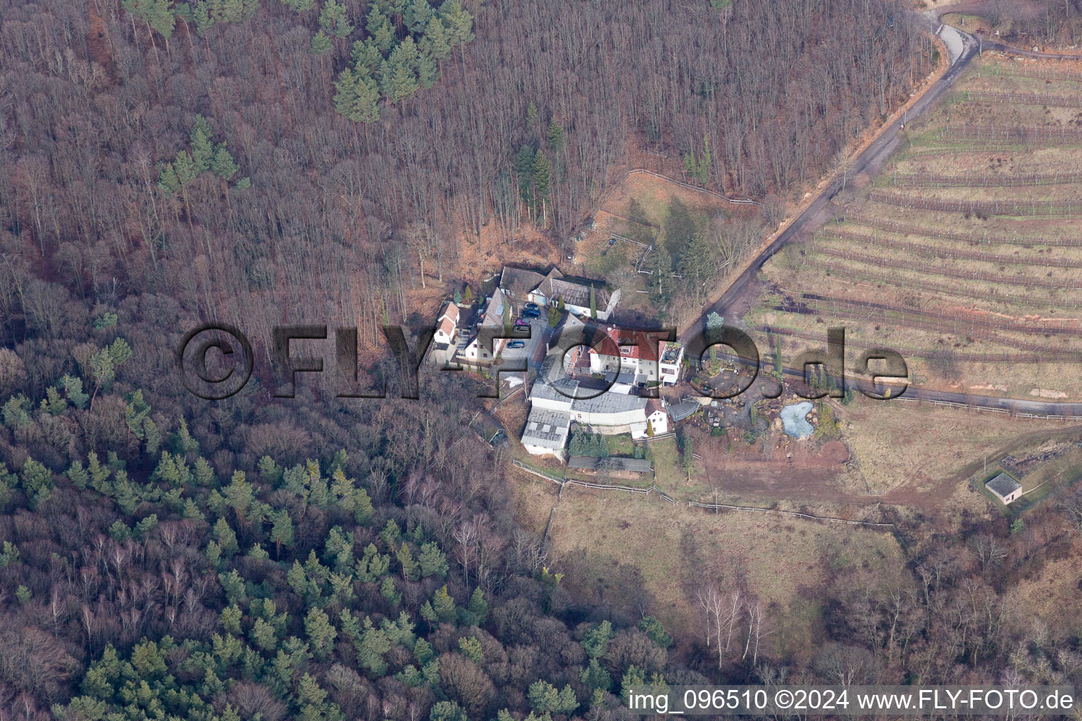 Oblique view of Gleisweiler in the state Rhineland-Palatinate, Germany