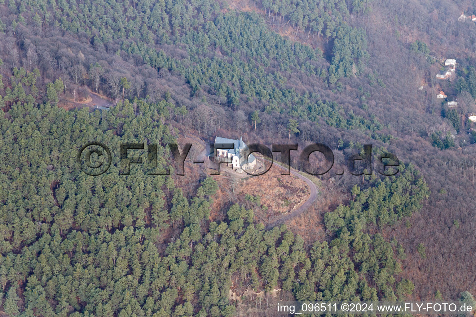 Gleisweiler in the state Rhineland-Palatinate, Germany from above