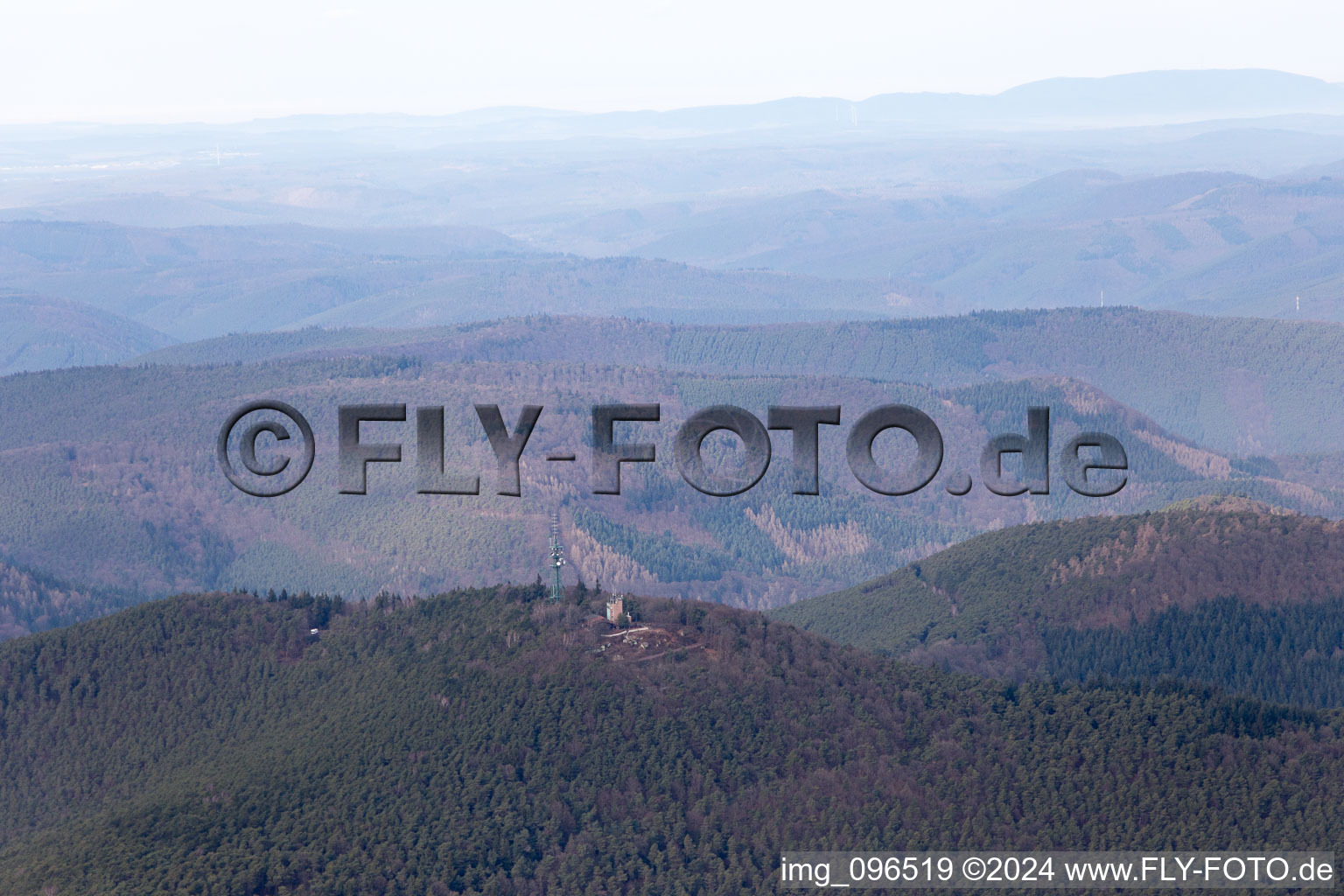 Aerial view of Kalmit in Sankt Martin in the state Rhineland-Palatinate, Germany