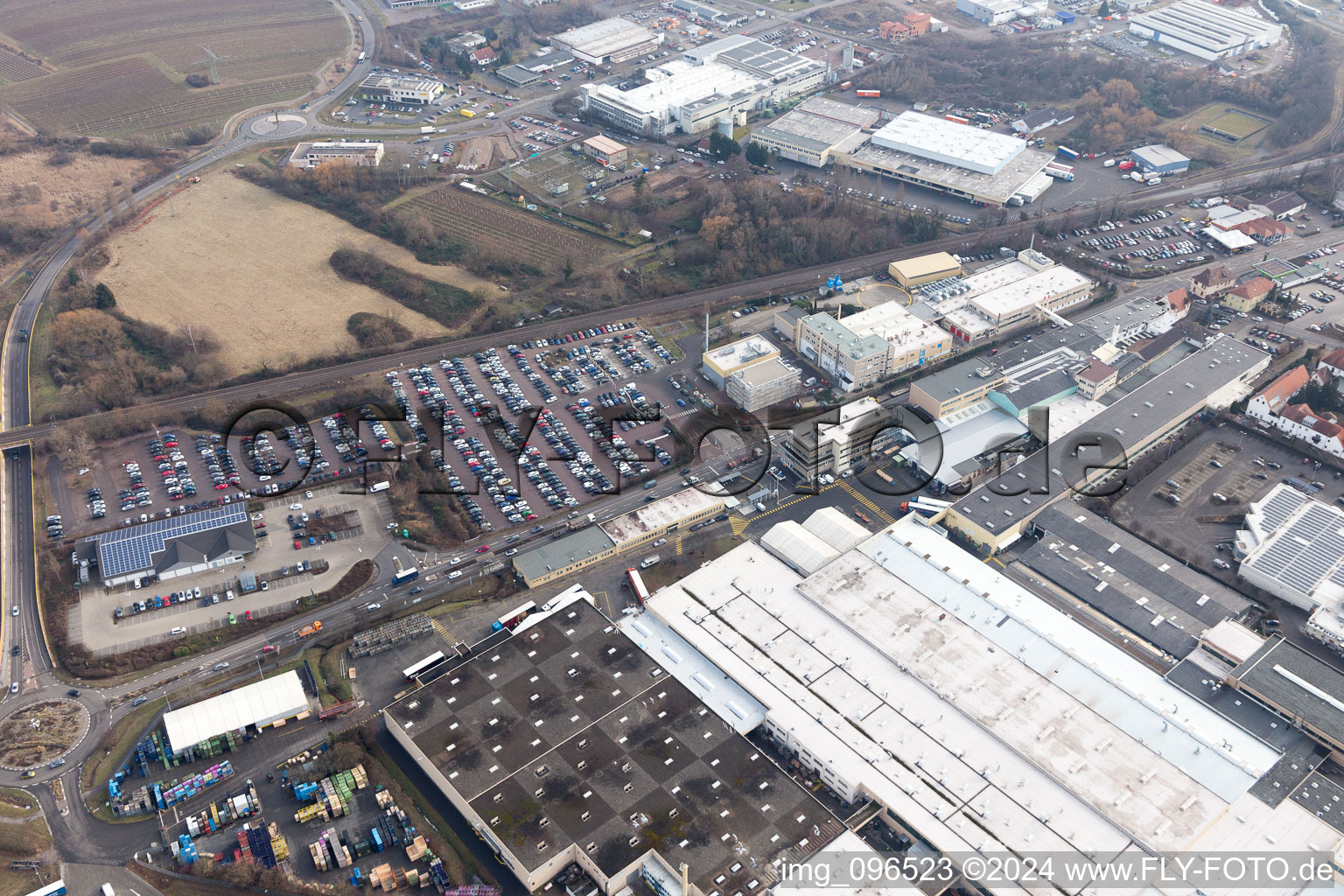 Building and production halls on the premises of Tenneco Automotive Deutschland GmbH in Edenkoben in the state Rhineland-Palatinate