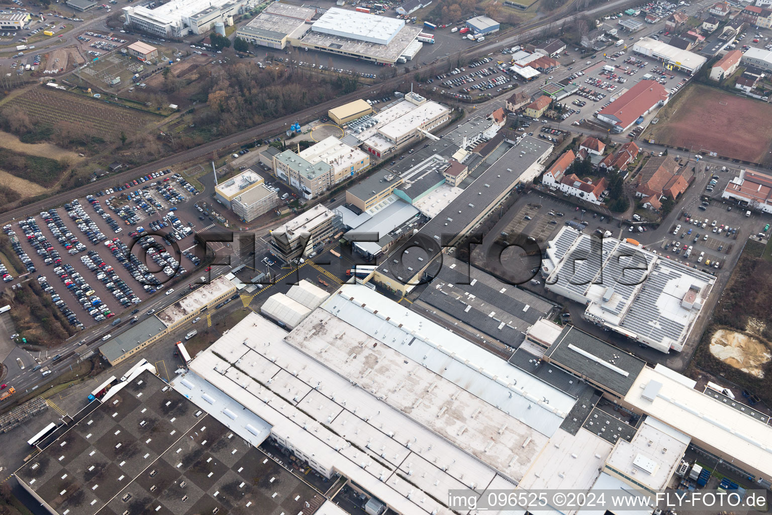 Edenkoben in the state Rhineland-Palatinate, Germany from above