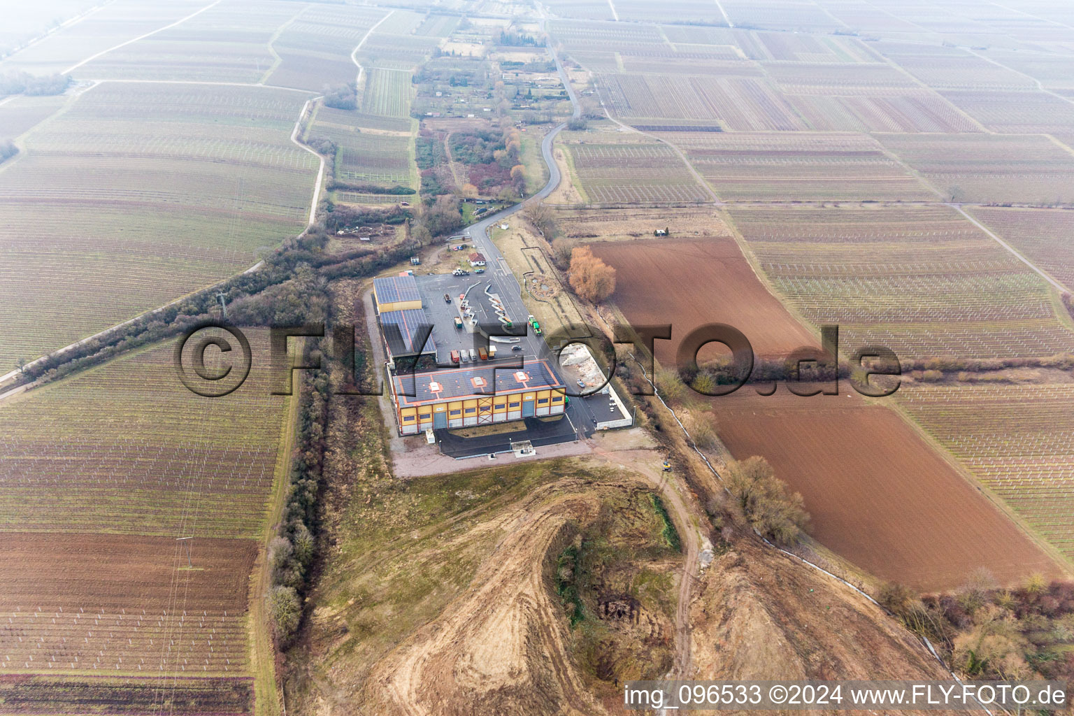 Site waste and recycling sorting in Edesheim in the state Rhineland-Palatinate, Germany