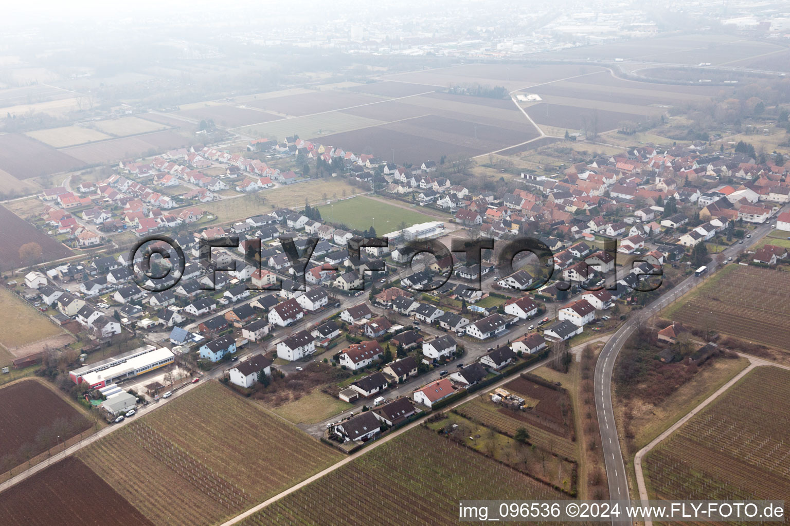 Aerial view of District Dammheim in Landau in der Pfalz in the state Rhineland-Palatinate, Germany