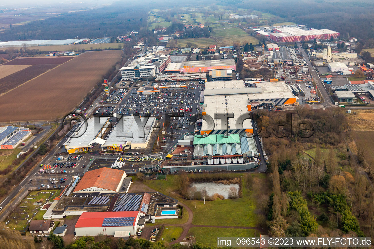 Hornbach hardware store from the west in Bornheim in the state Rhineland-Palatinate, Germany