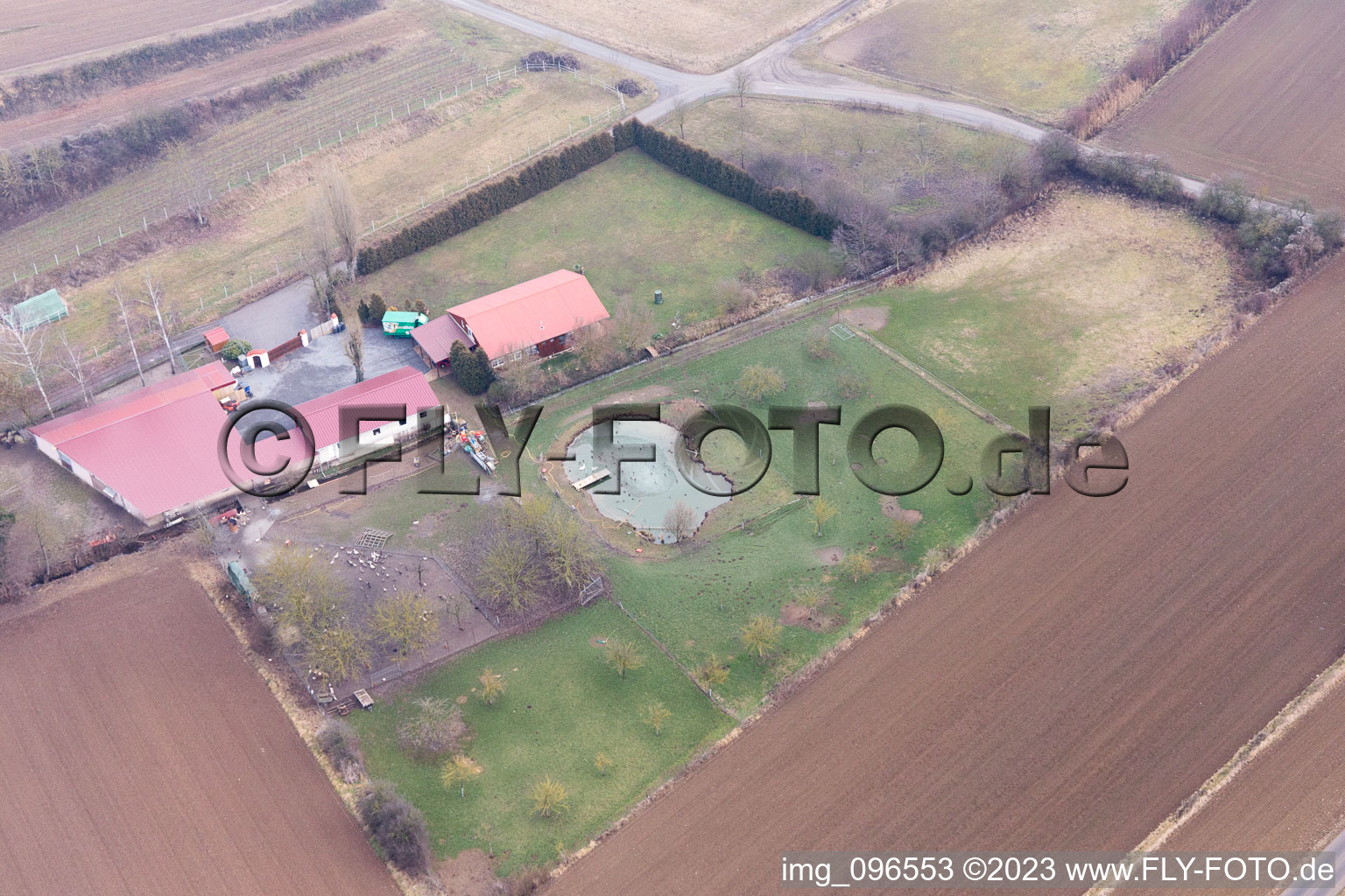 District Herxheim in Herxheim bei Landau in the state Rhineland-Palatinate, Germany from above