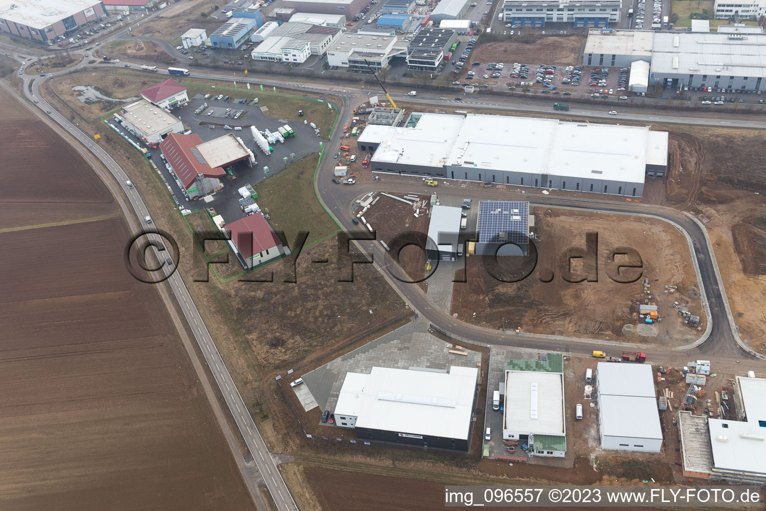 Bird's eye view of District Herxheim in Herxheim bei Landau in the state Rhineland-Palatinate, Germany