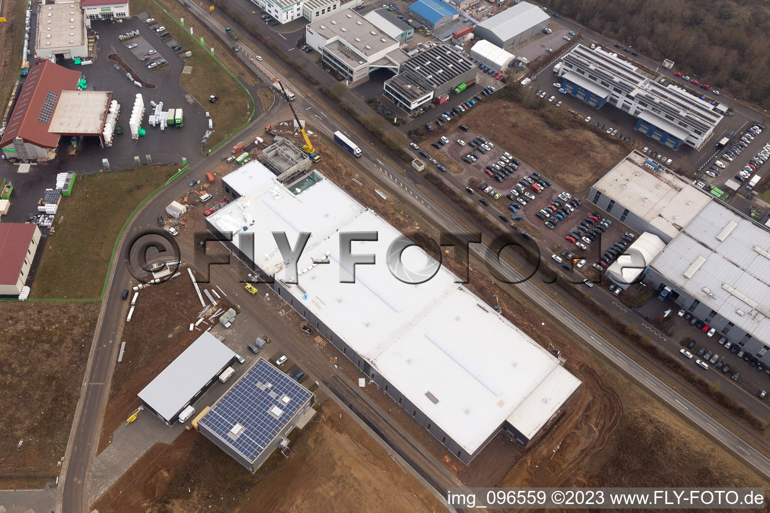 Drone recording of District Herxheim in Herxheim bei Landau in the state Rhineland-Palatinate, Germany