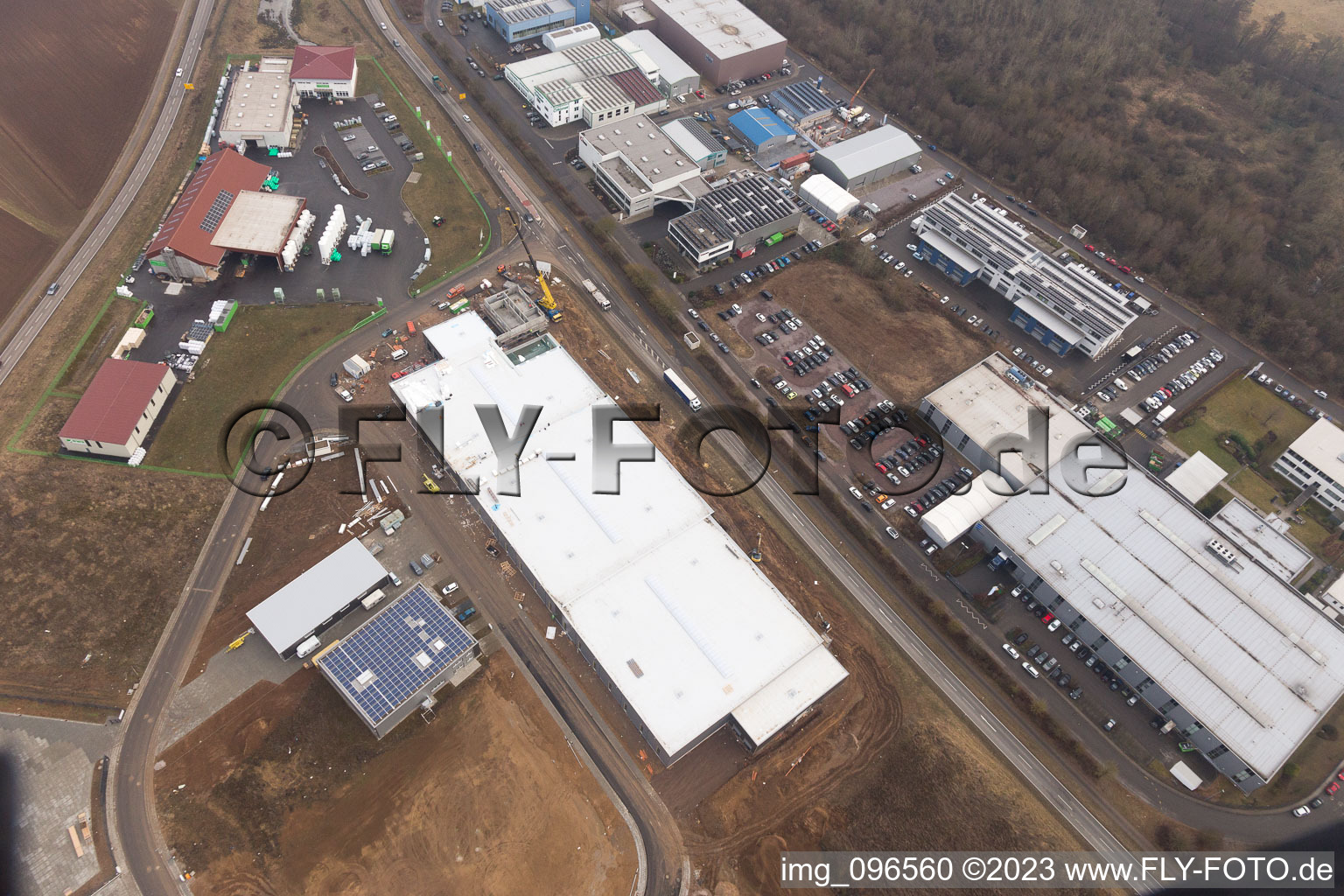 Drone image of District Herxheim in Herxheim bei Landau in the state Rhineland-Palatinate, Germany