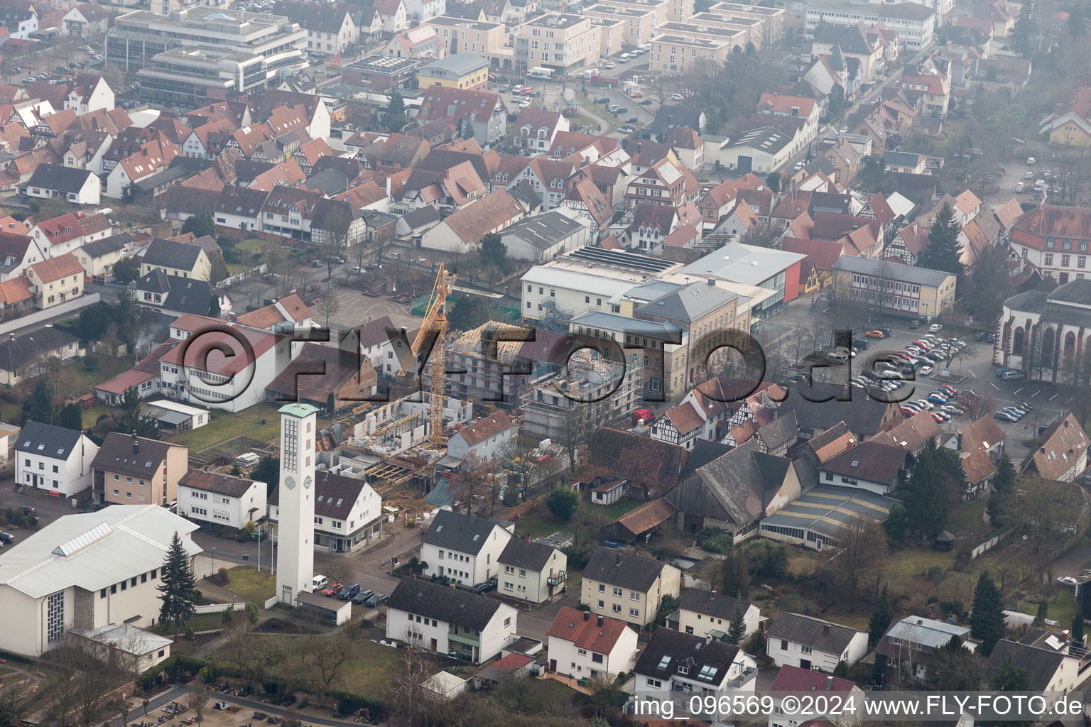 Kandel in the state Rhineland-Palatinate, Germany from the plane