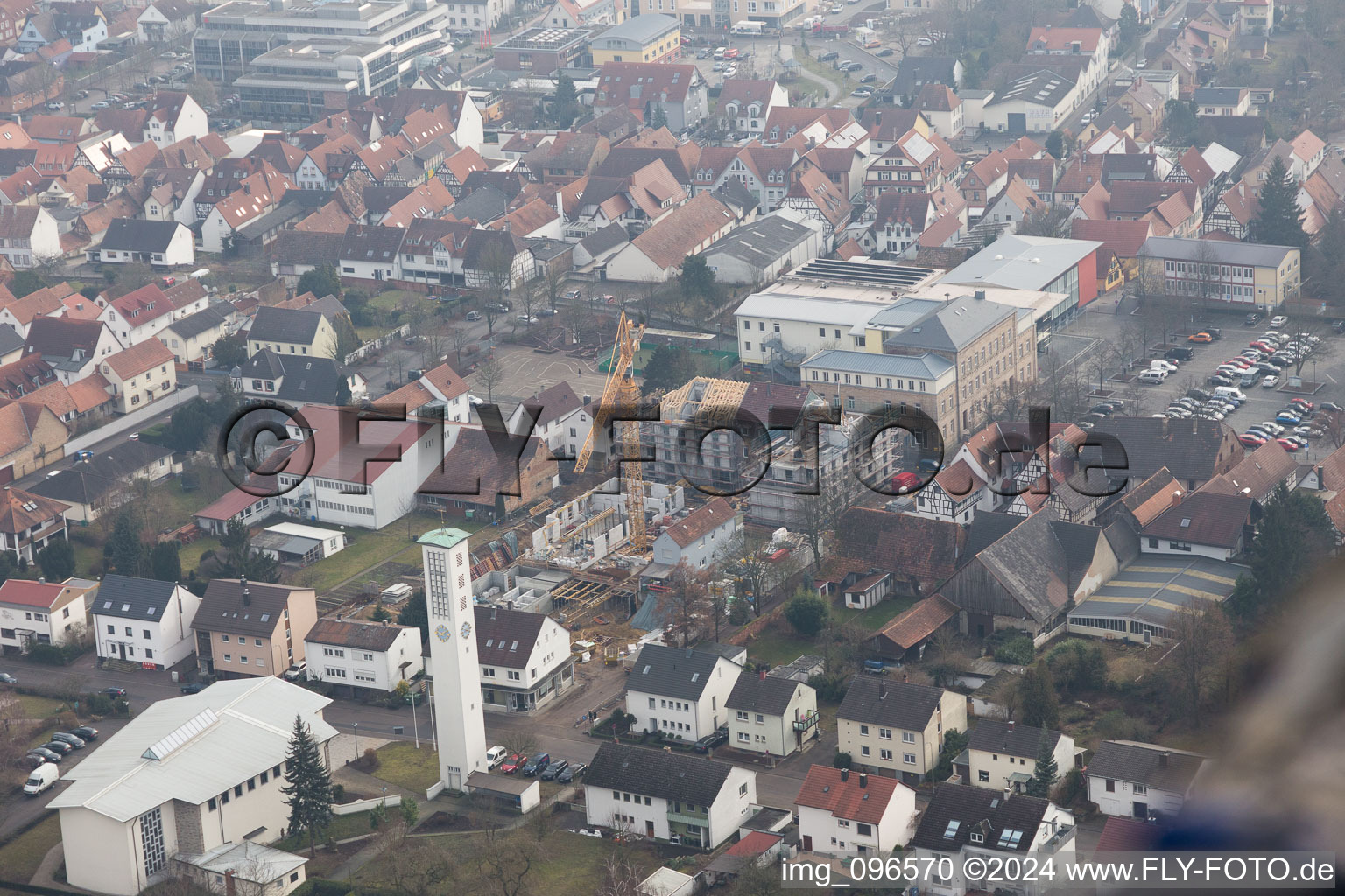 Bird's eye view of Kandel in the state Rhineland-Palatinate, Germany