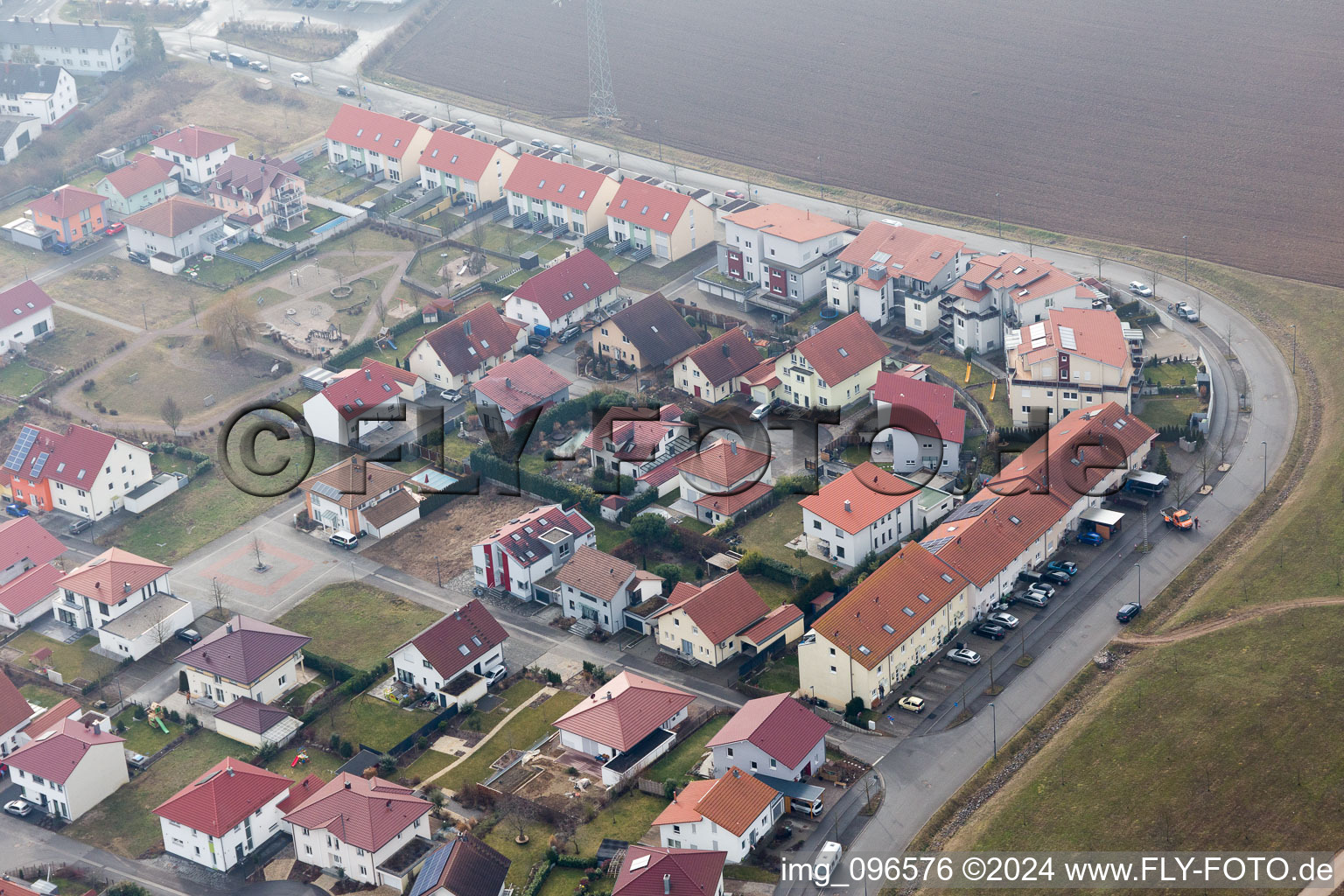 Kandel in the state Rhineland-Palatinate, Germany seen from a drone