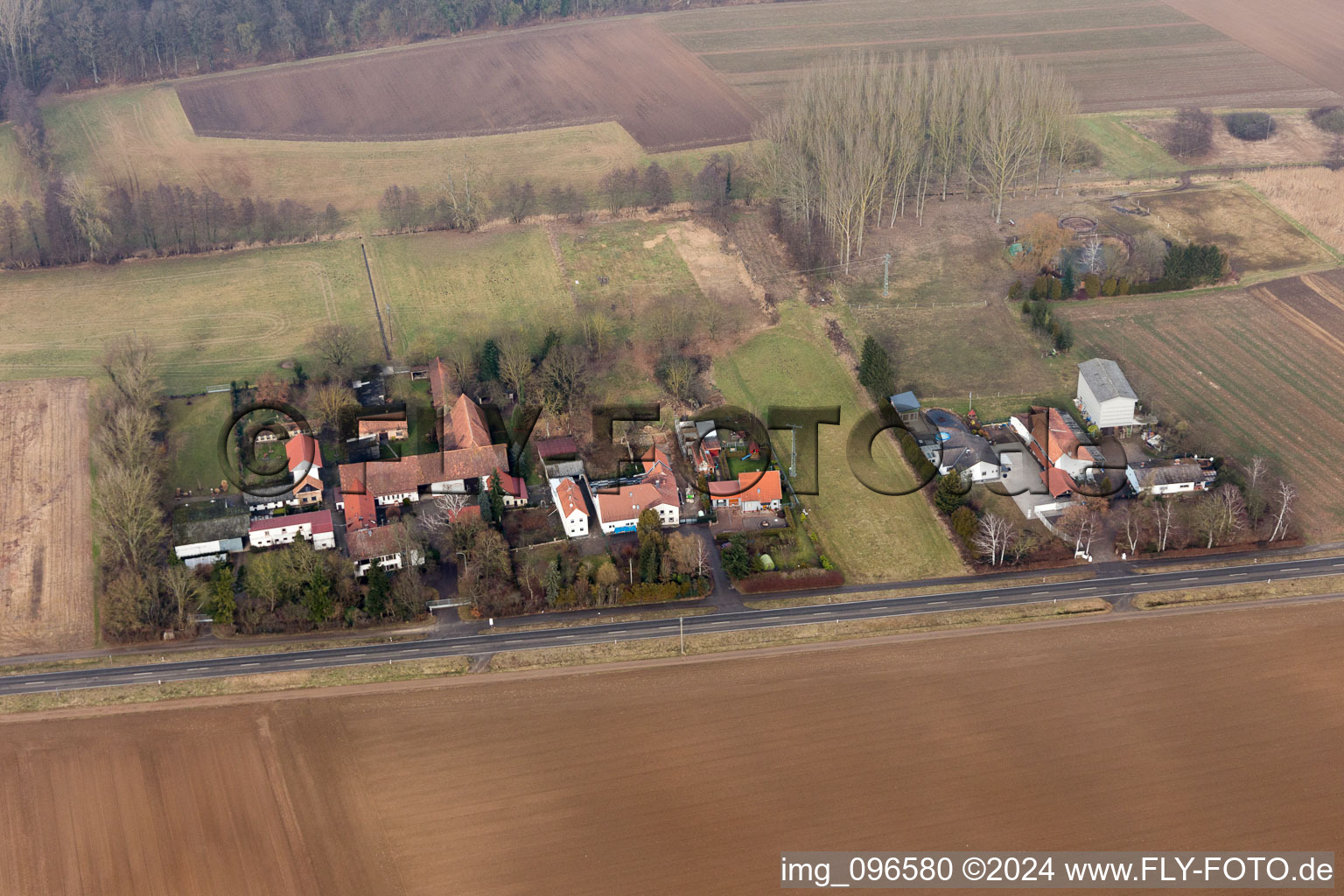 Höfen in the state Rhineland-Palatinate, Germany seen from a drone