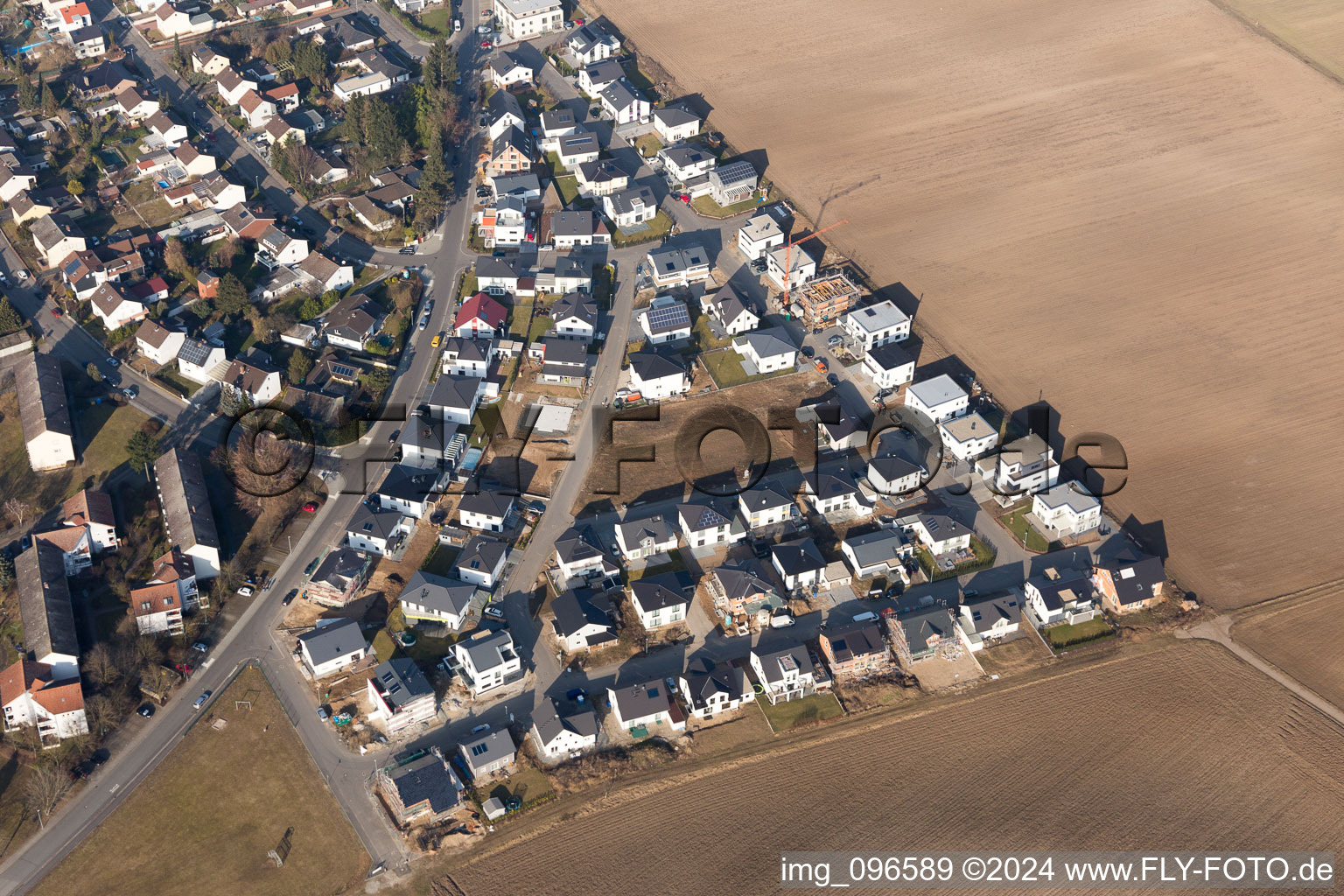 Gernsheim in the state Hesse, Germany from a drone