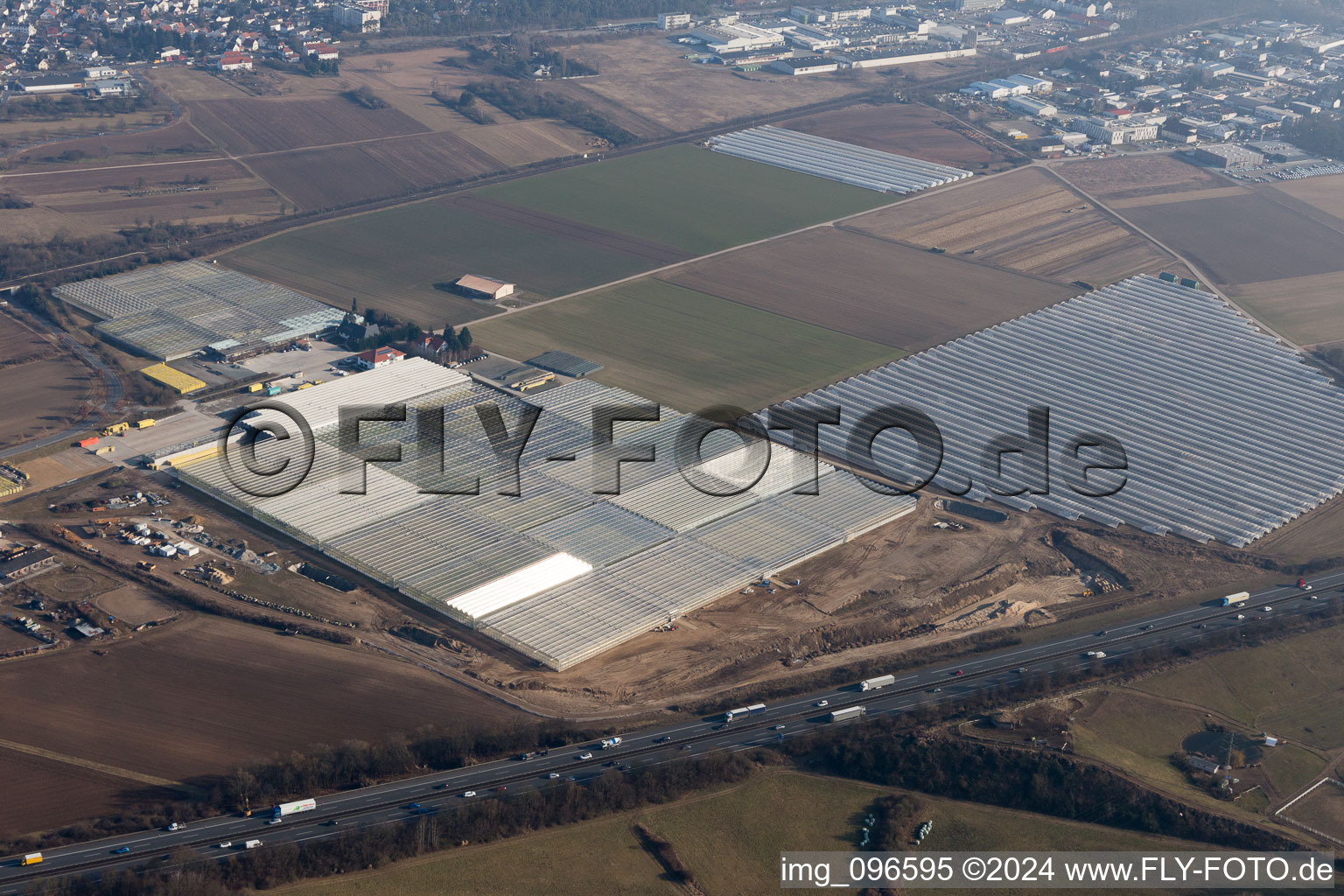 Bickenbach in the state Hesse, Germany from above