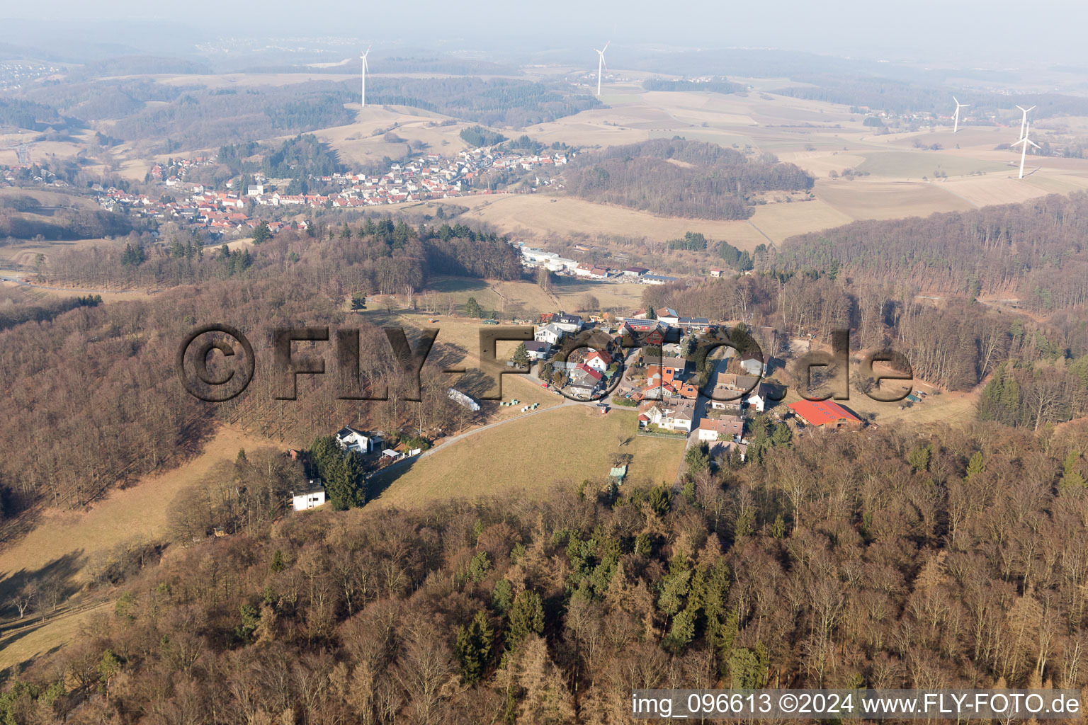 Aerial view of Steigerts in the state Hesse, Germany