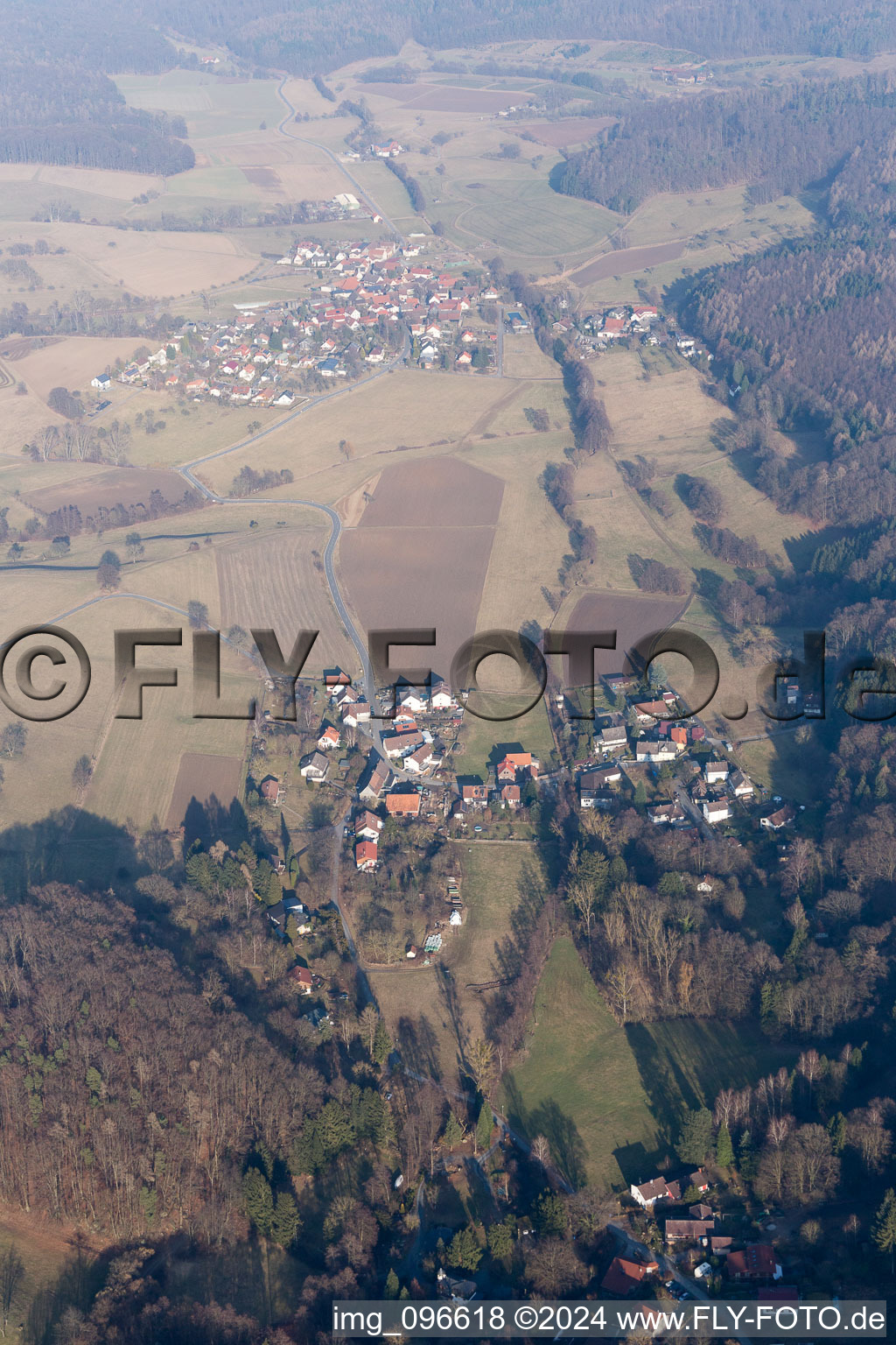 Aerial view of Modautal, Webern in Webern in the state Hesse, Germany