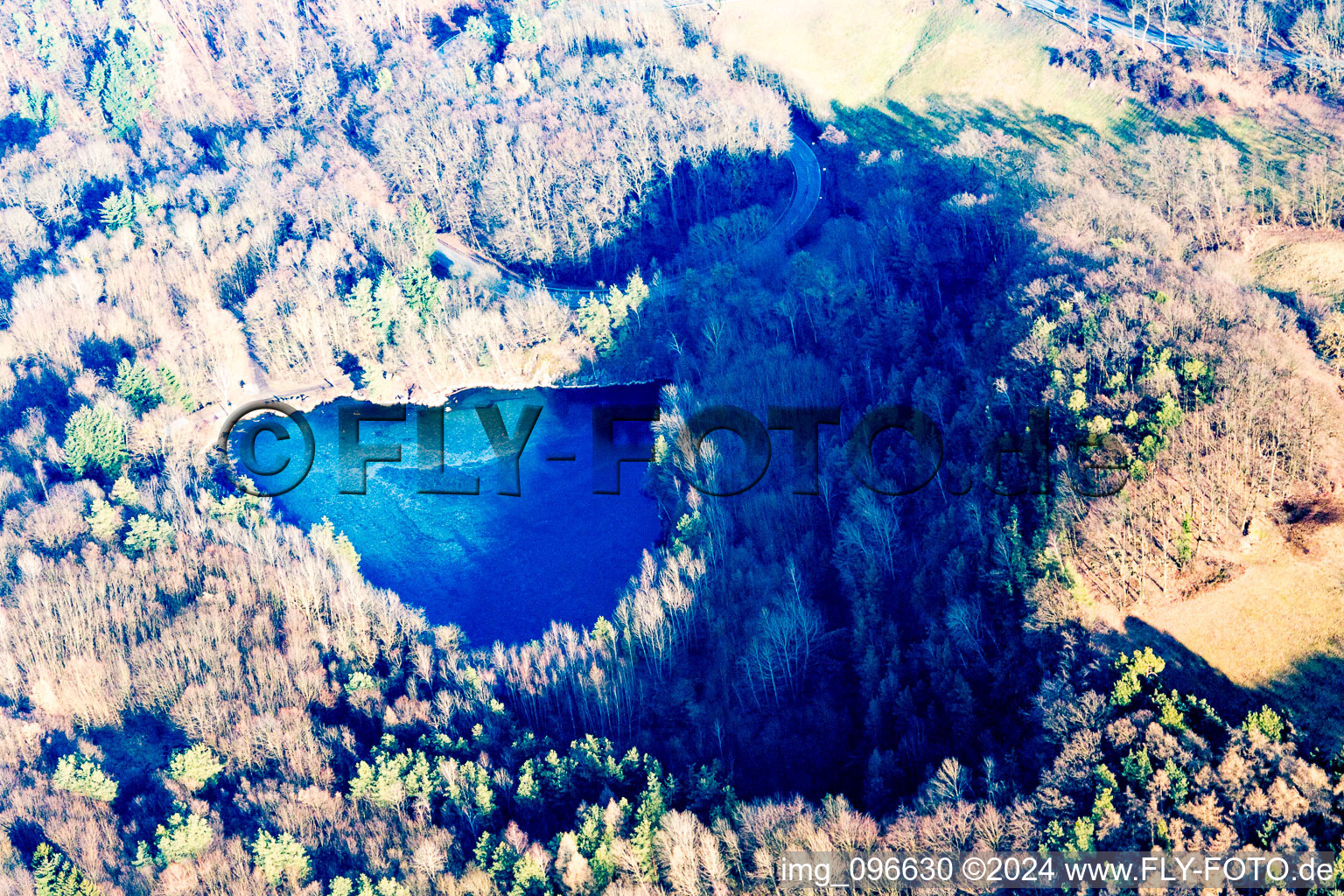 Old quarry in Meßbach in the state Hesse, Germany from above