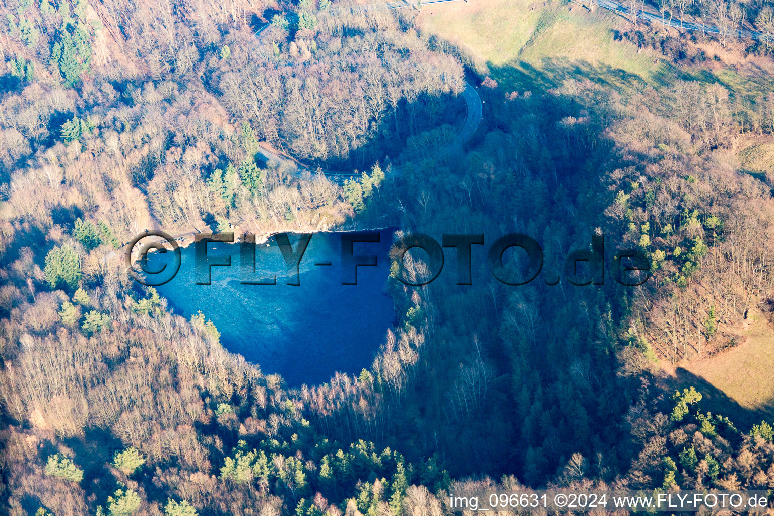 Old quarry in Meßbach in the state Hesse, Germany out of the air