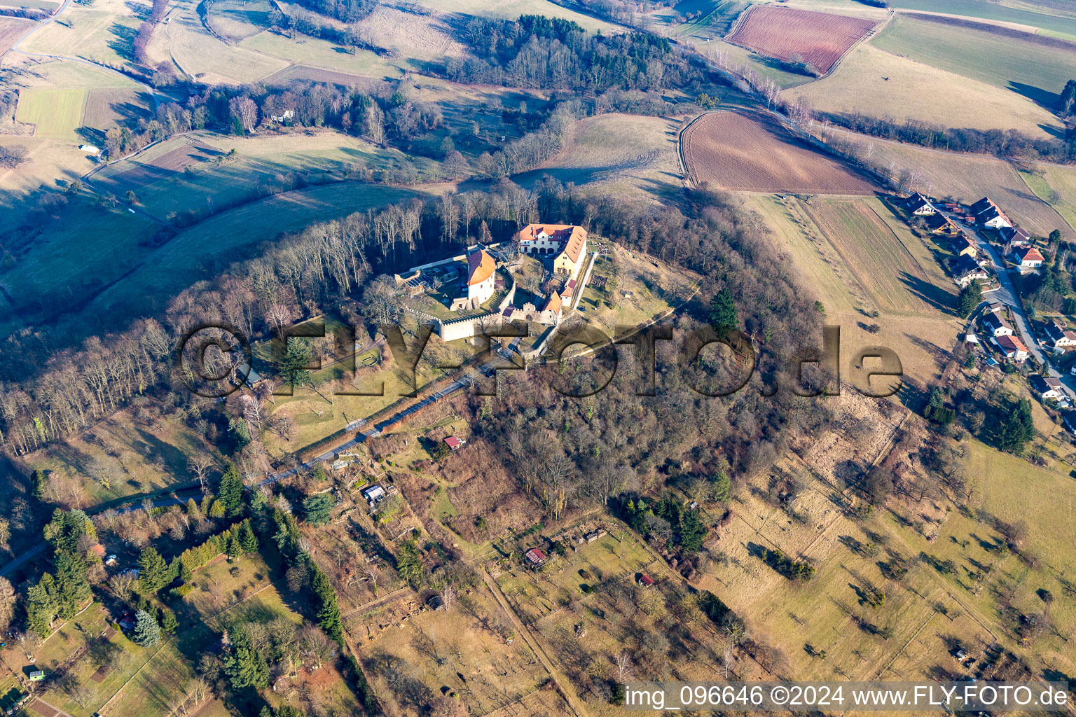 Aerial view of Reichelsheim in the state Hesse, Germany