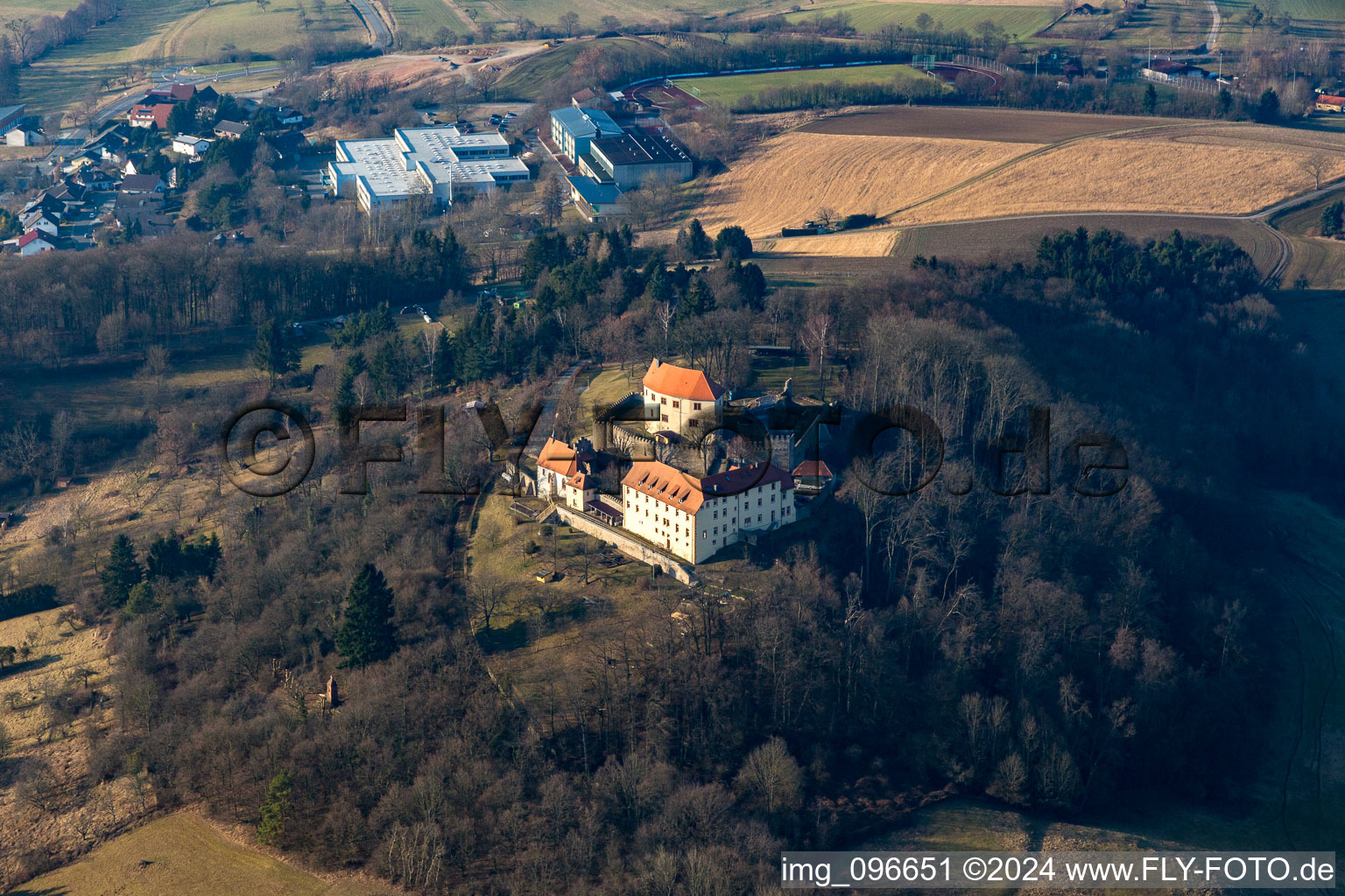 Aerial photograpy of Castle Reichelsheim in Reichelsheim in the state Hesse, Germany