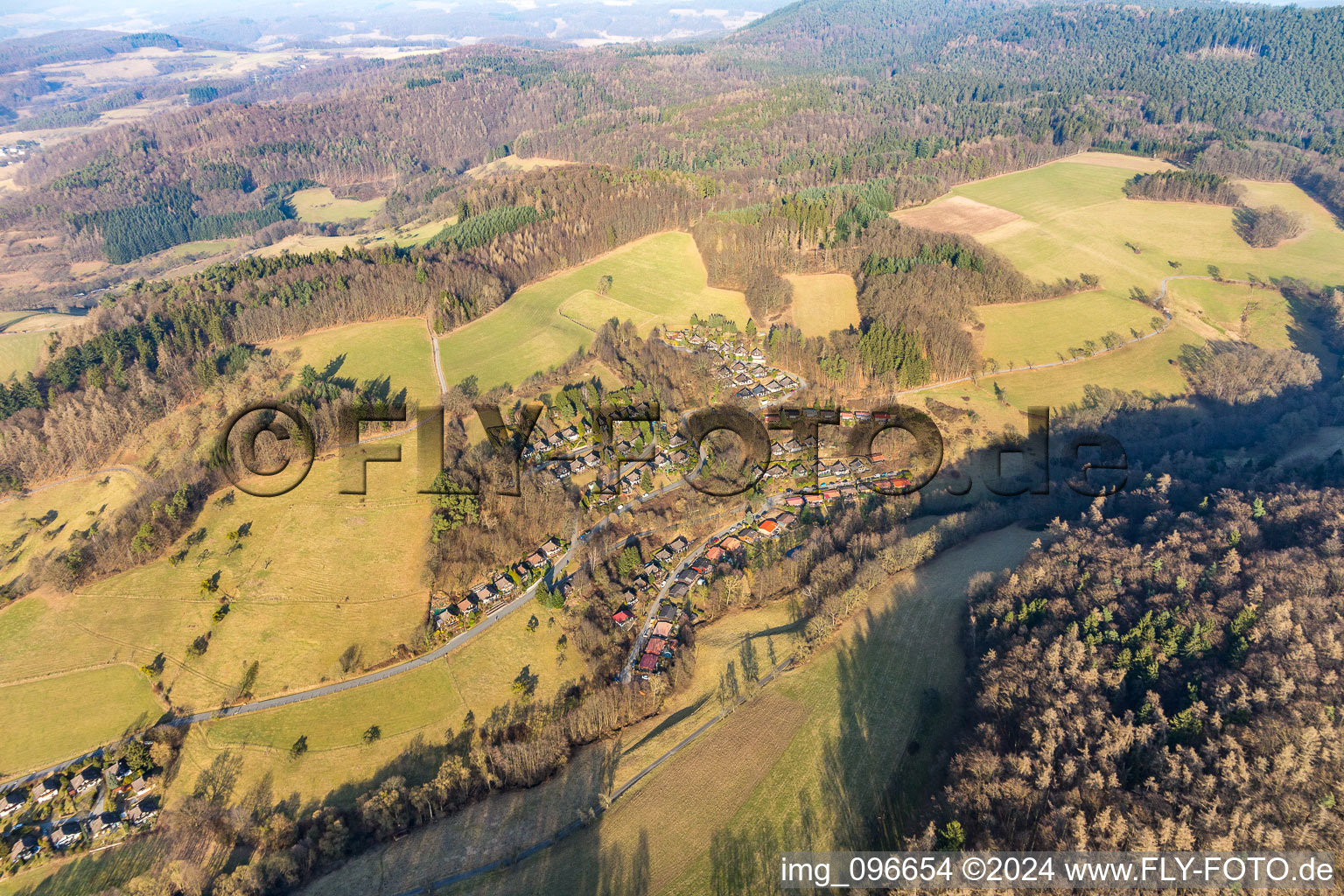 Aerial view of Holiday home settlement Unter-Ostern at Formbach in the district Unter-Ostern in Reichelsheim in the state Hesse, Germany