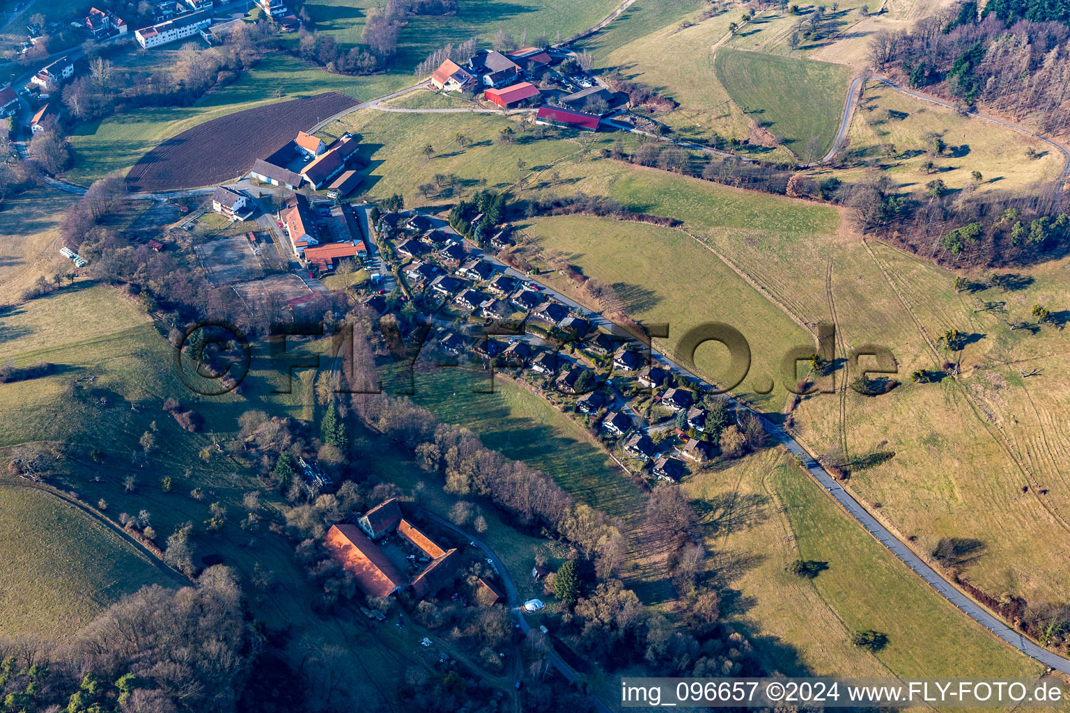 Oblique view of Holiday home settlement Unter-Ostern at Formbach in the district Unter-Ostern in Reichelsheim in the state Hesse, Germany