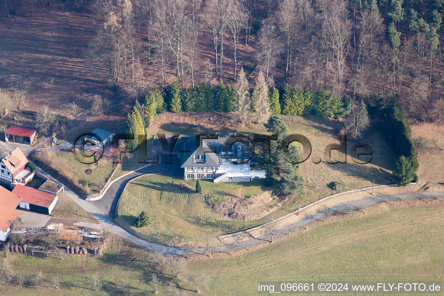 Aerial photograpy of Mossau-Rohrbach in Rohrbach in the state Hesse, Germany