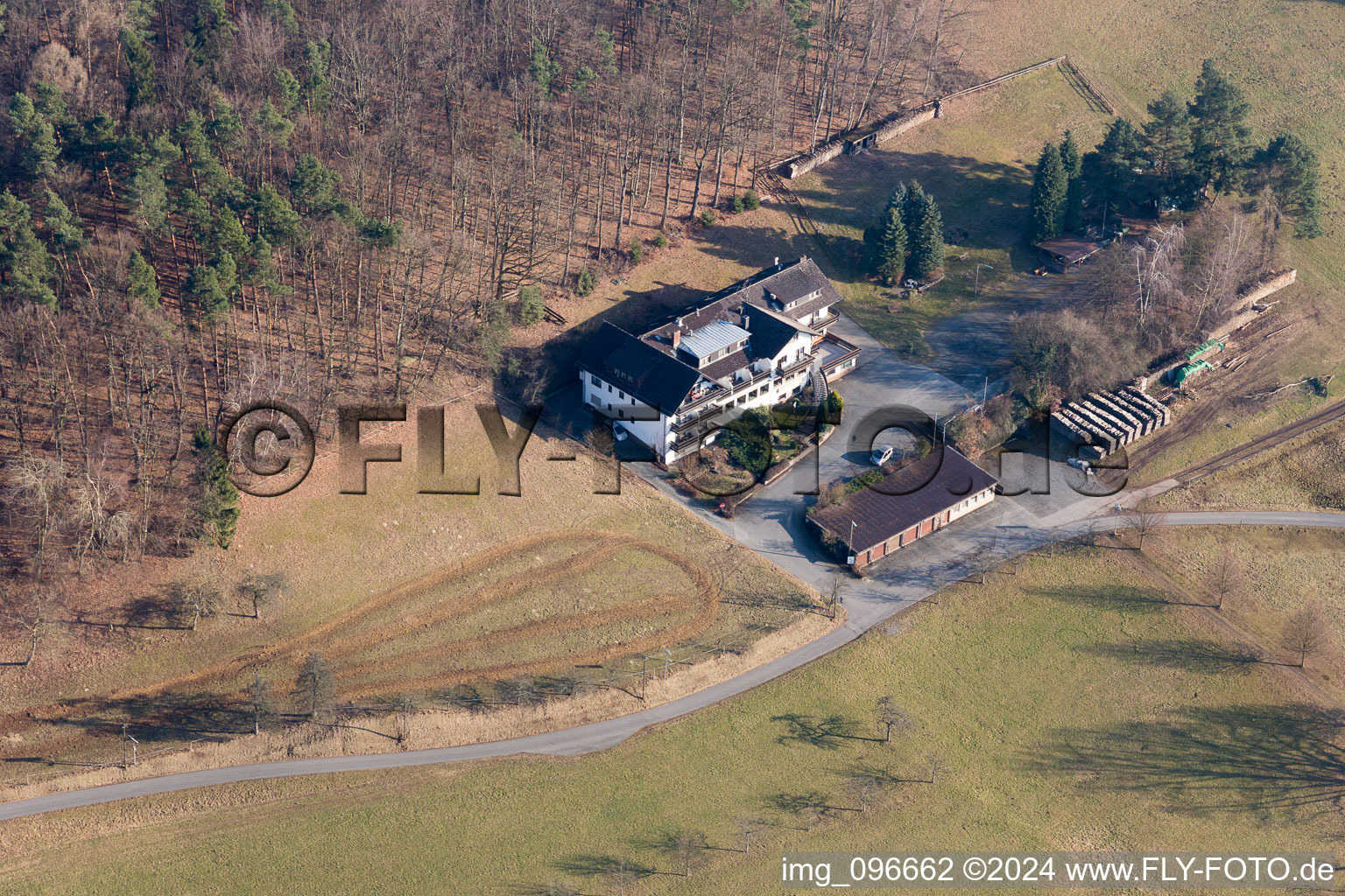 Oblique view of Mossau-Rohrbach in Rohrbach in the state Hesse, Germany