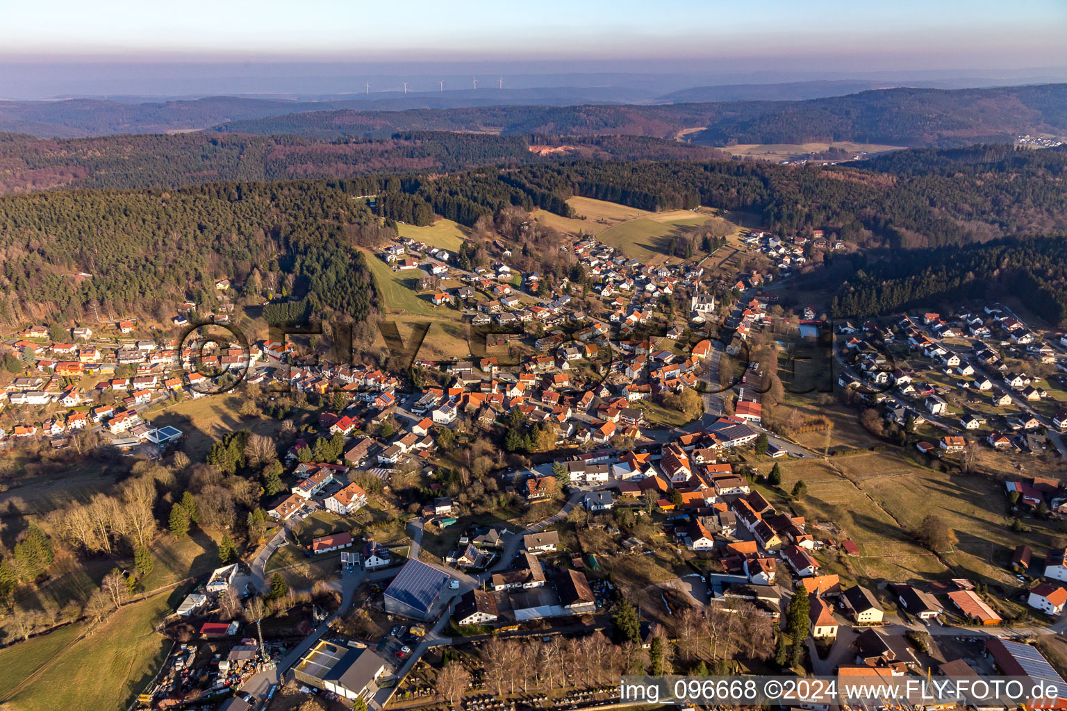 Aerial photograpy of District Hammelbach in Grasellenbach in the state Hesse, Germany