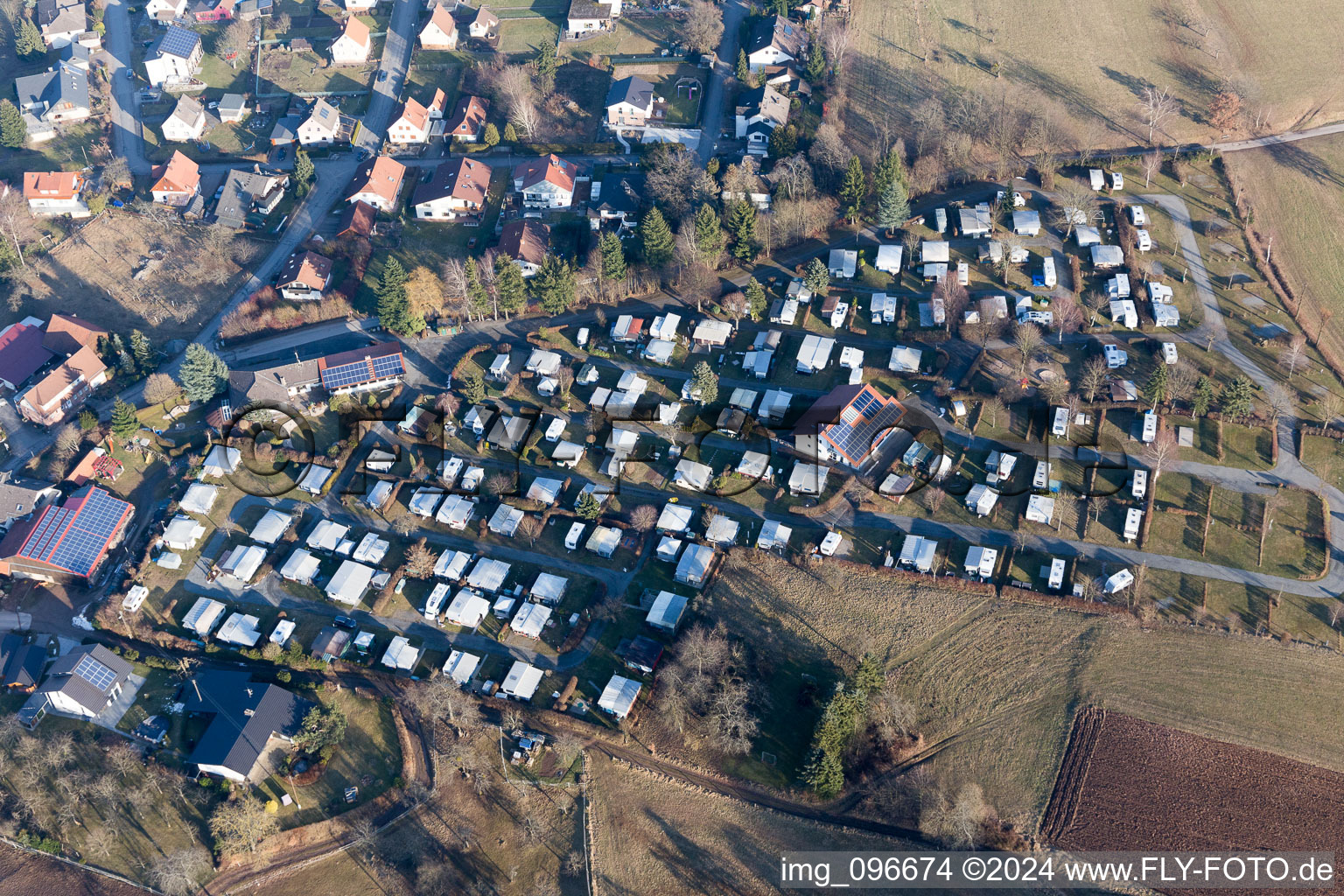 Camping with caravans and tents in the district Hammelbach in Grasellenbach in the state Hesse, Germany