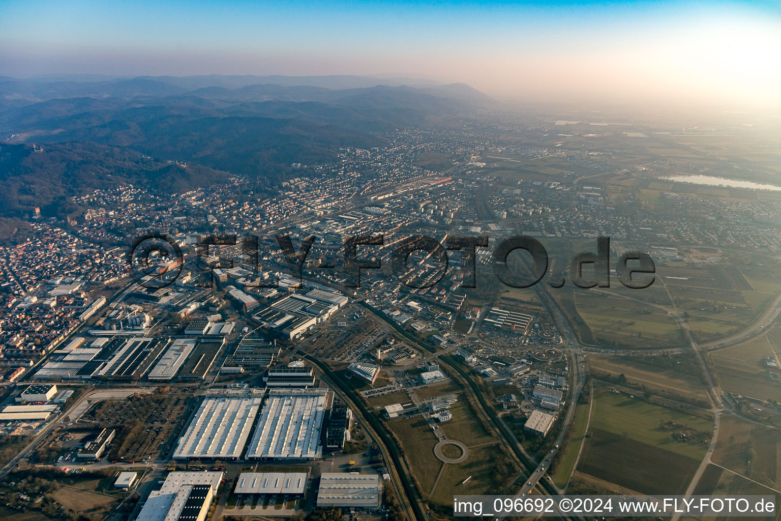 Aerial photograpy of Weinheim in the state Baden-Wuerttemberg, Germany