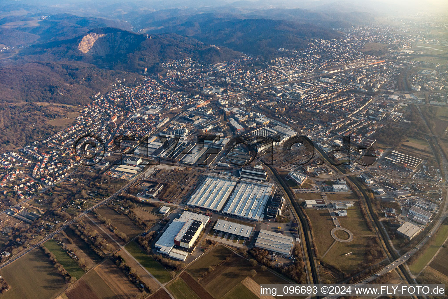 Oblique view of Weinheim in the state Baden-Wuerttemberg, Germany