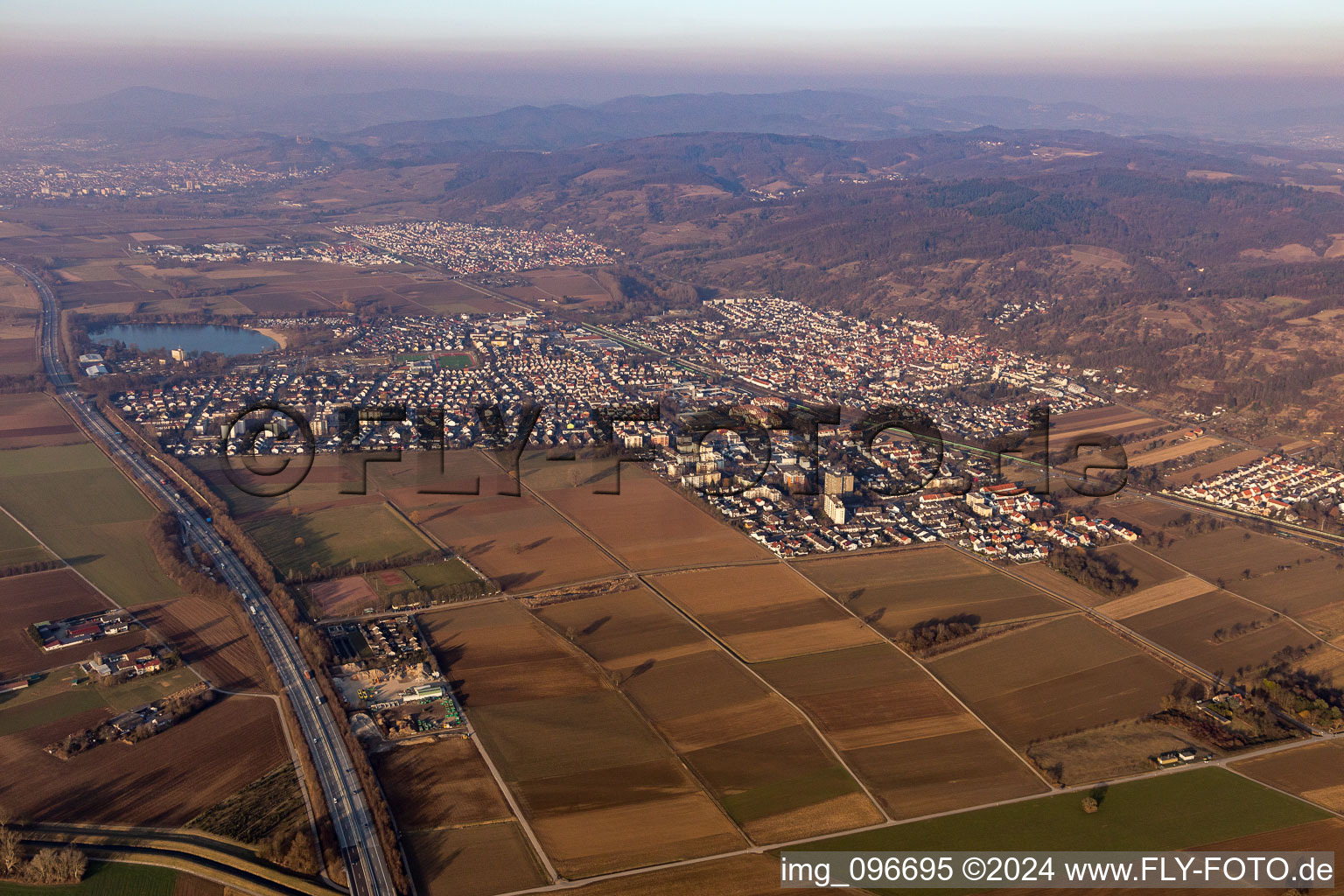 Aerial photograpy of Hemsbach in the state Baden-Wuerttemberg, Germany