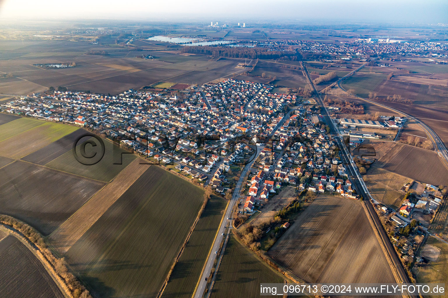 Mannheimer Street in the district Bobstadt in Bürstadt in the state Hesse, Germany