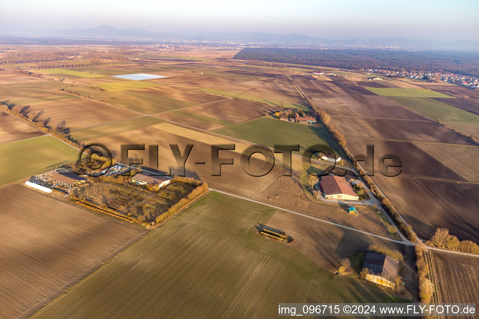 Aerial photograpy of Ultralight flying interest group Bürstadt in Bürstadt in the state Hesse, Germany