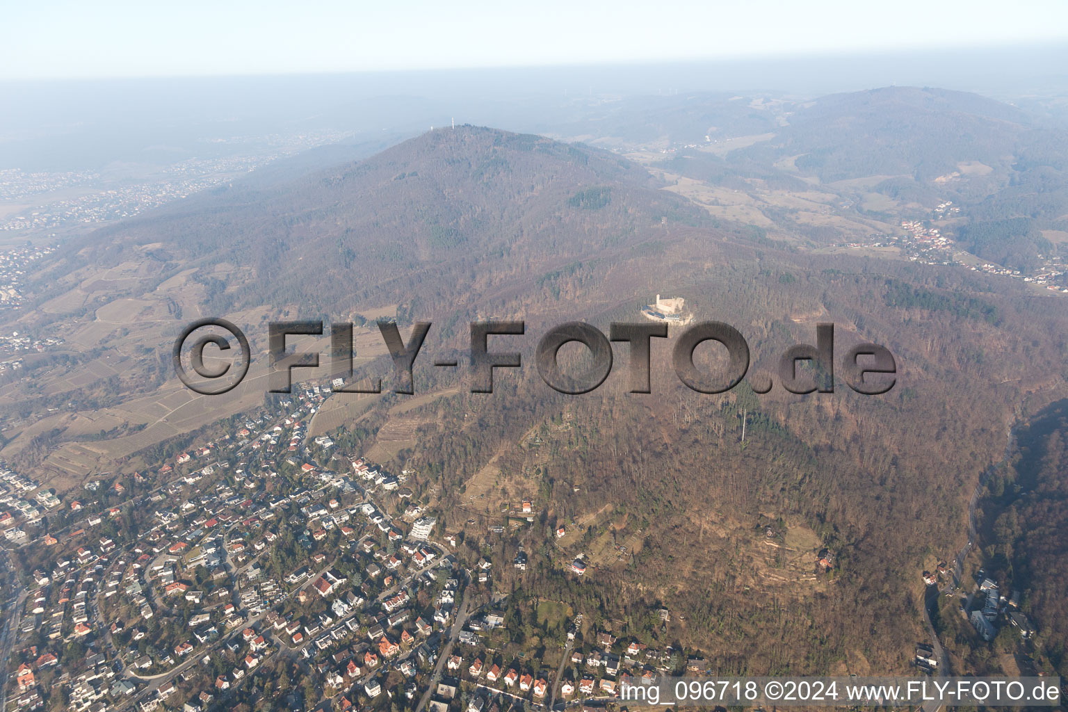 District Auerbach in Bensheim in the state Hesse, Germany from above