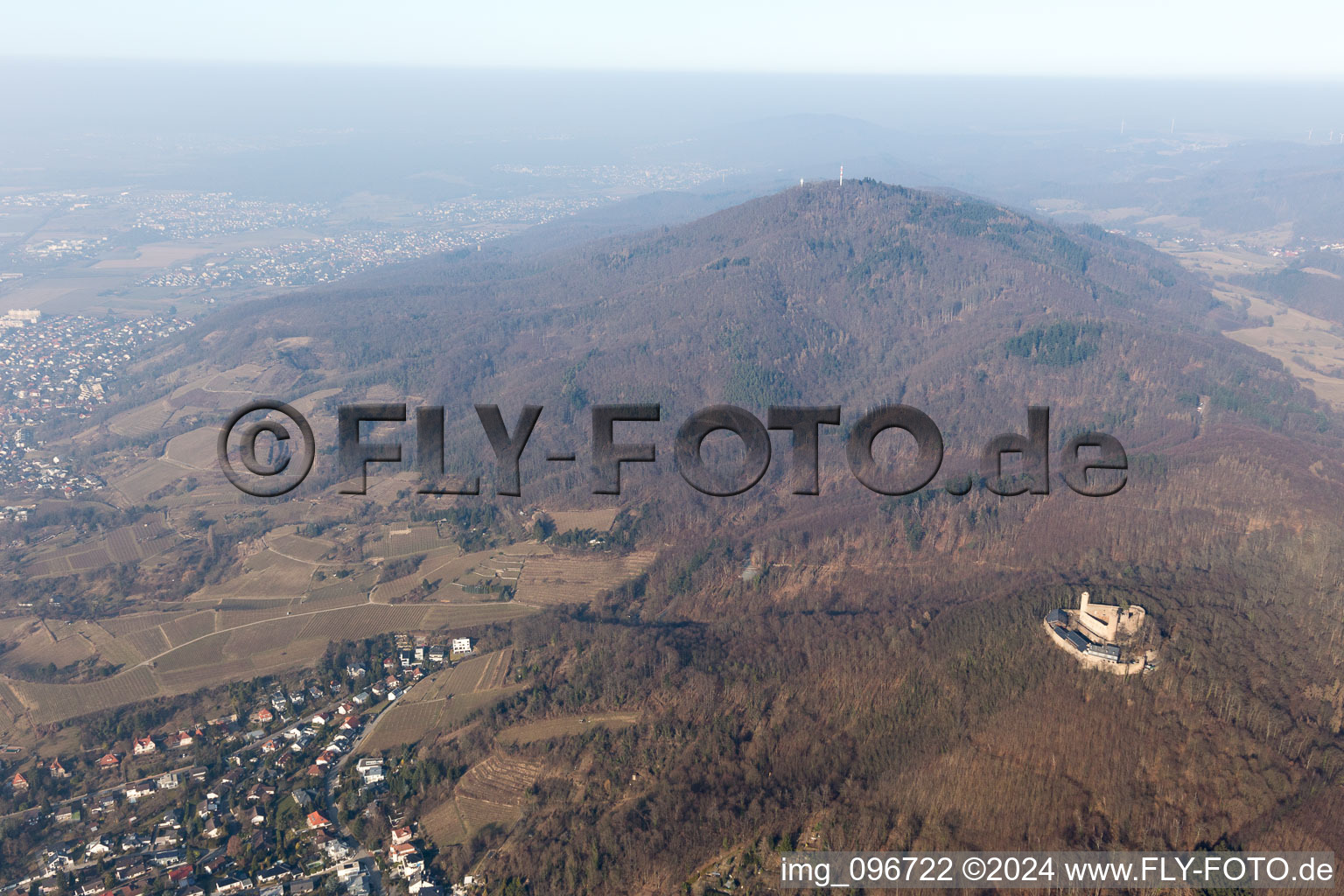 Bird's eye view of District Auerbach in Bensheim in the state Hesse, Germany