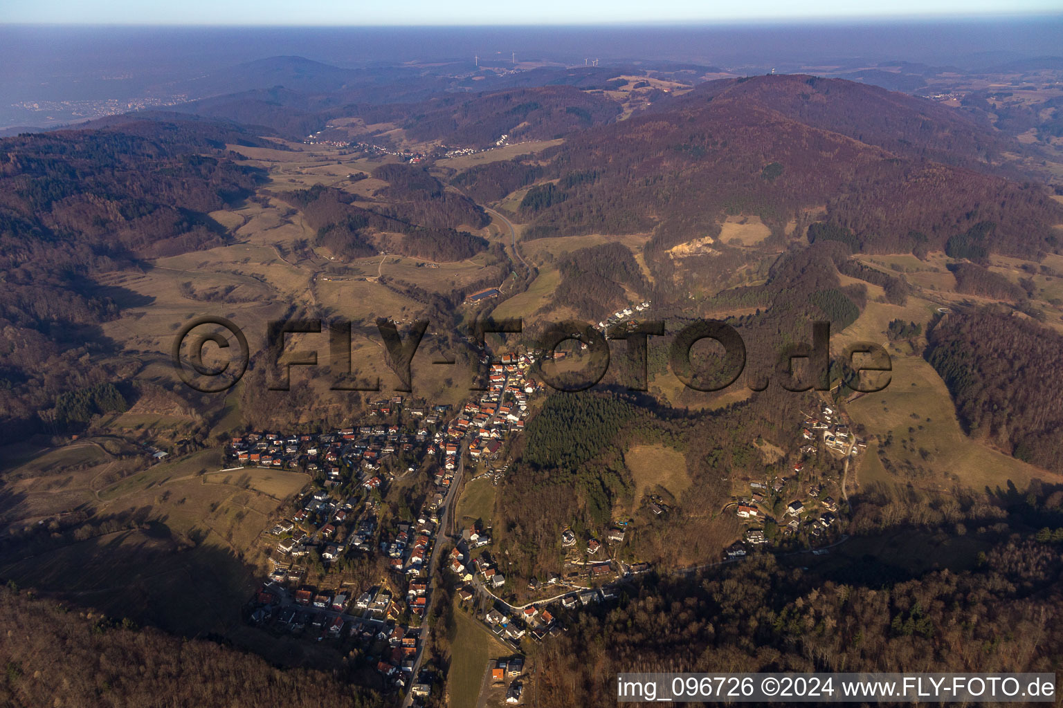 Oblique view of District Hochstädten in Bensheim in the state Hesse, Germany